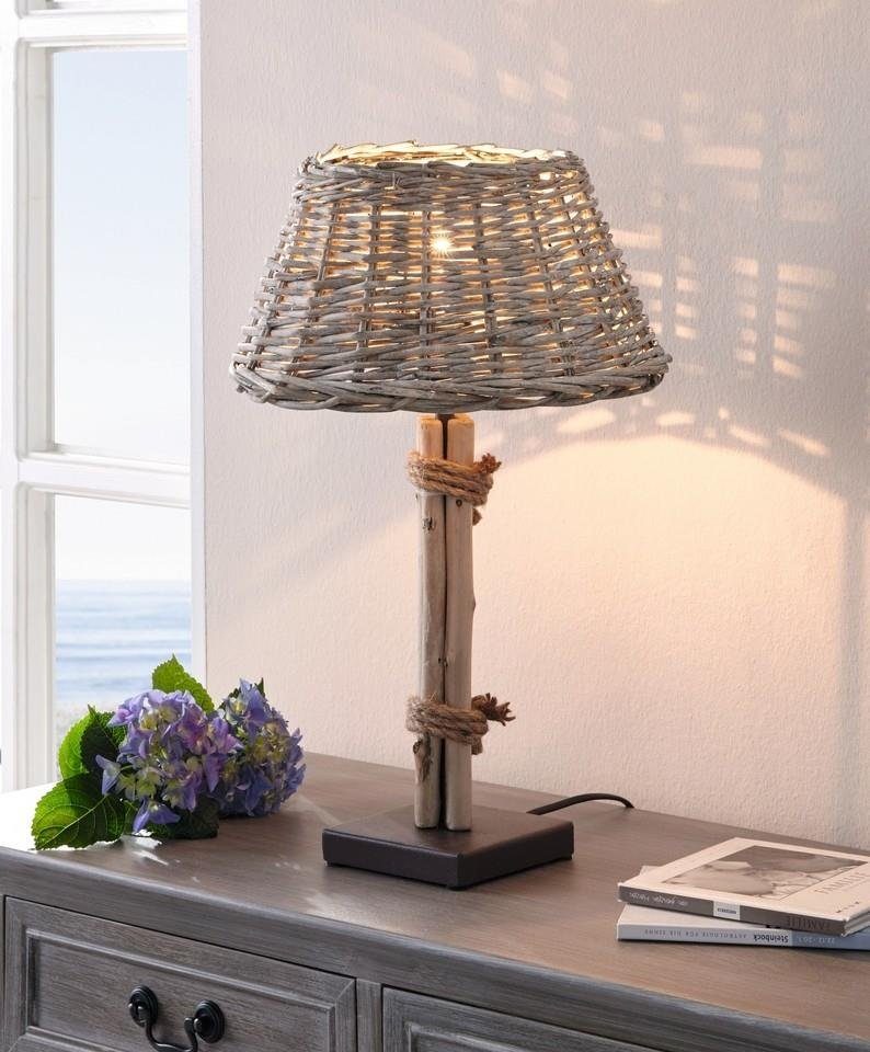 Home-trends24.de Tischleuchte Tischleuchte Stehlampe Lampe Leuchte Landhaus Shabby Lampenschirm, ohne Leuchtmittel, Warmweiß