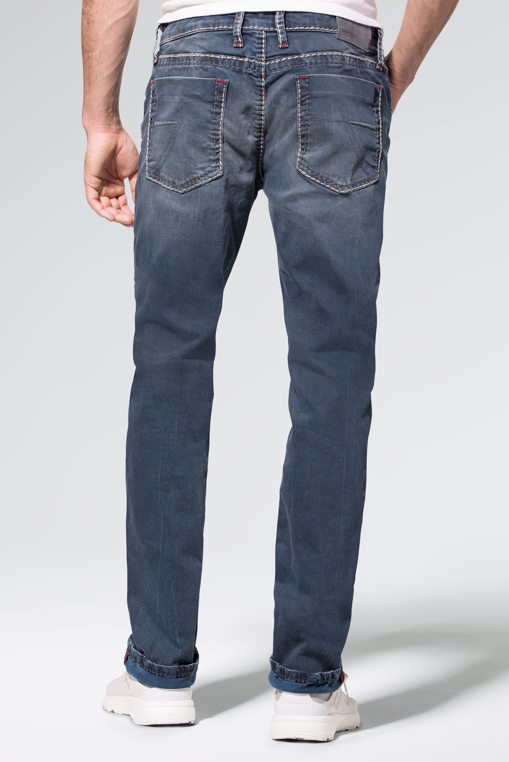 CAMP DAVID Regular-fit-Jeans Münztasche mit Ziernaht