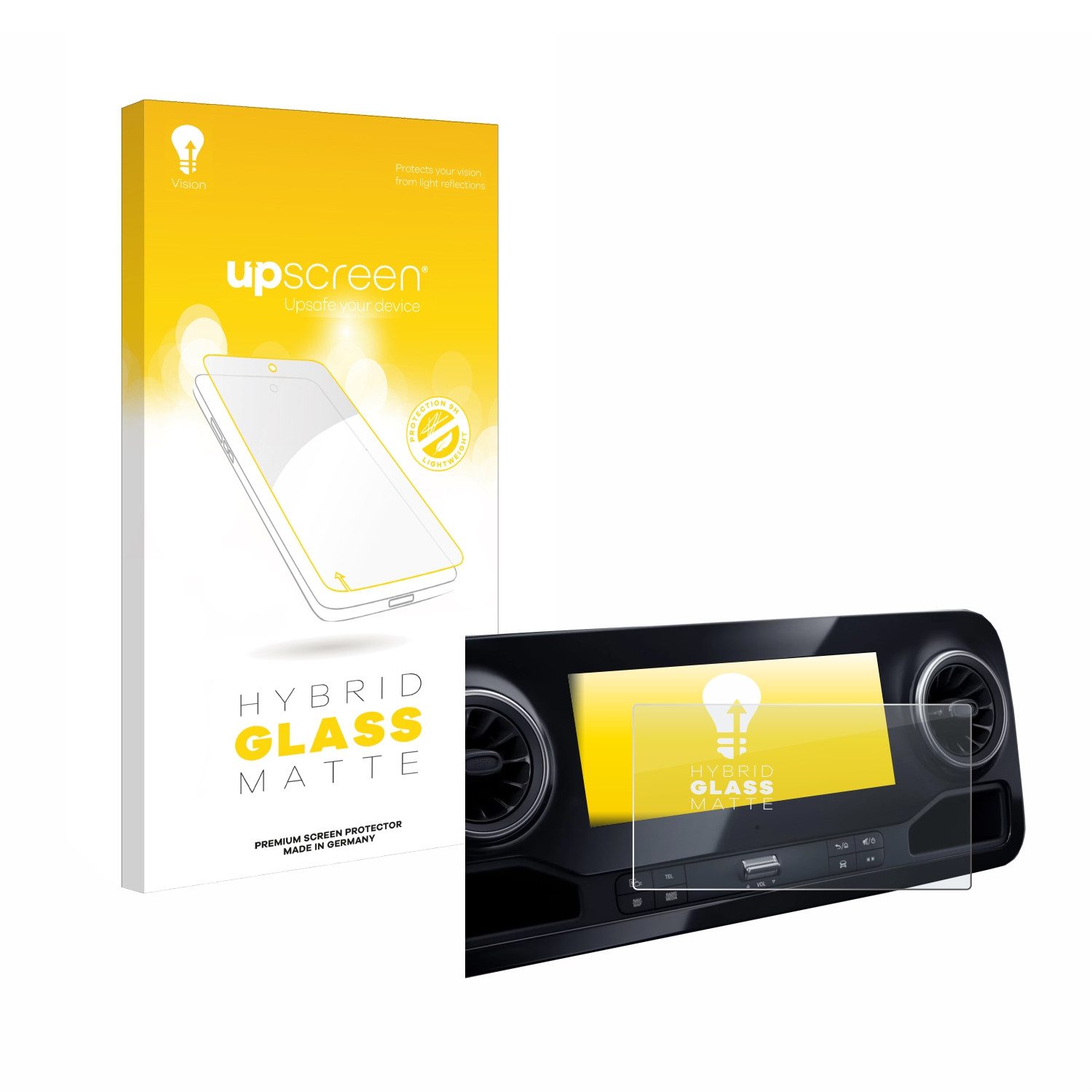upscreen Displayschutzglas Folie für Mercedes-Benz Sprinter 2018 MBUX 7", Schutzfolie Glas Panzer Display Schutz matt