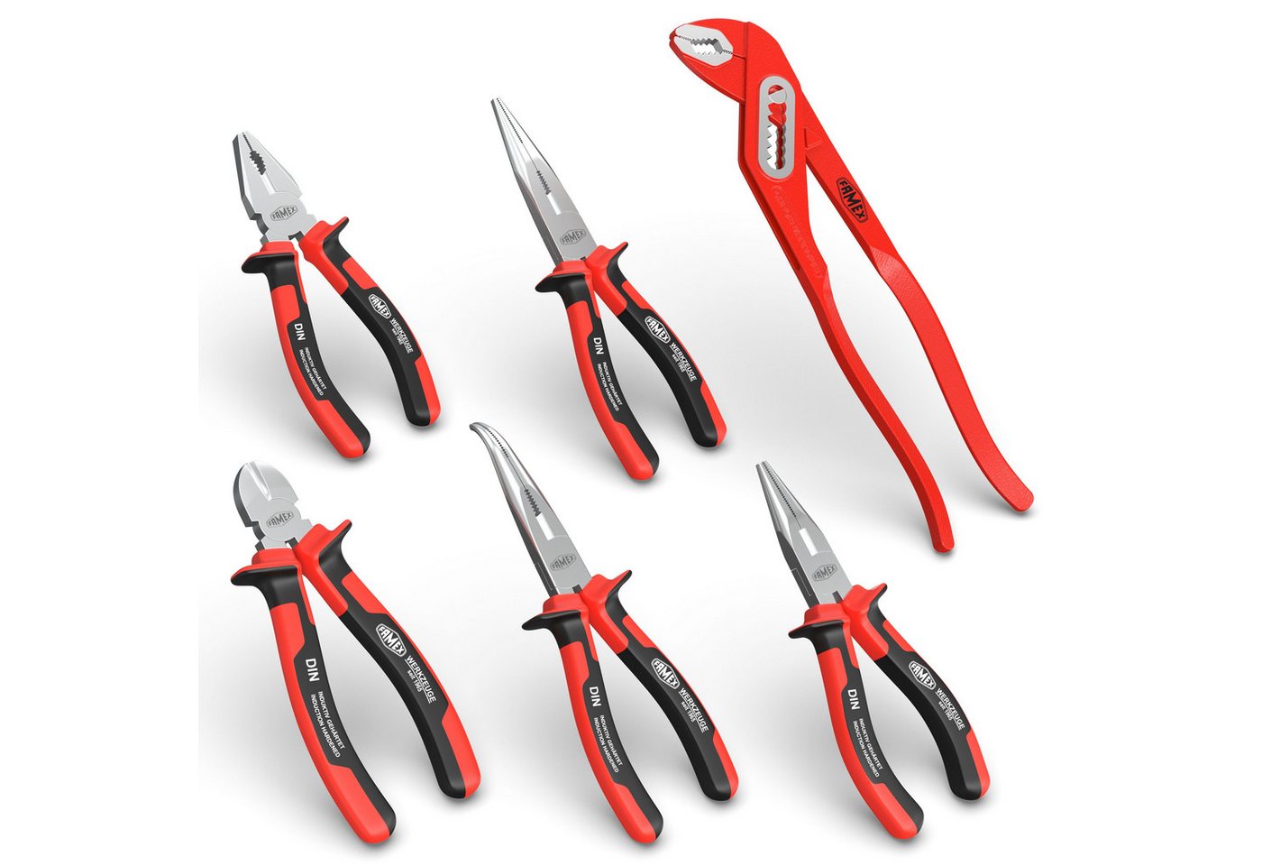 FAMEX Zangenset 3957-6 Zangen Satz - HIGH QUALITY, 6-tlg., Schneiden zusätzlich induktiv gehärtet