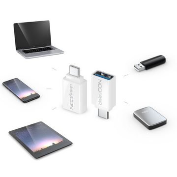 deleyCON deleyCON 2x USB-A auf USB_C OTG Adapter Handy Smartphone Tablet Smartphone-Adapter