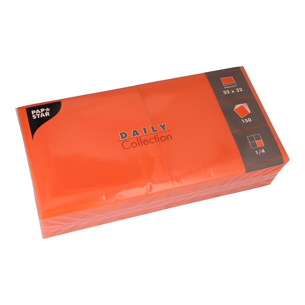 PAPSTAR Papierserviette Servietten DAILY Collection 1/4-Falz 32 cm x 32 cm nektarine 150 Stk