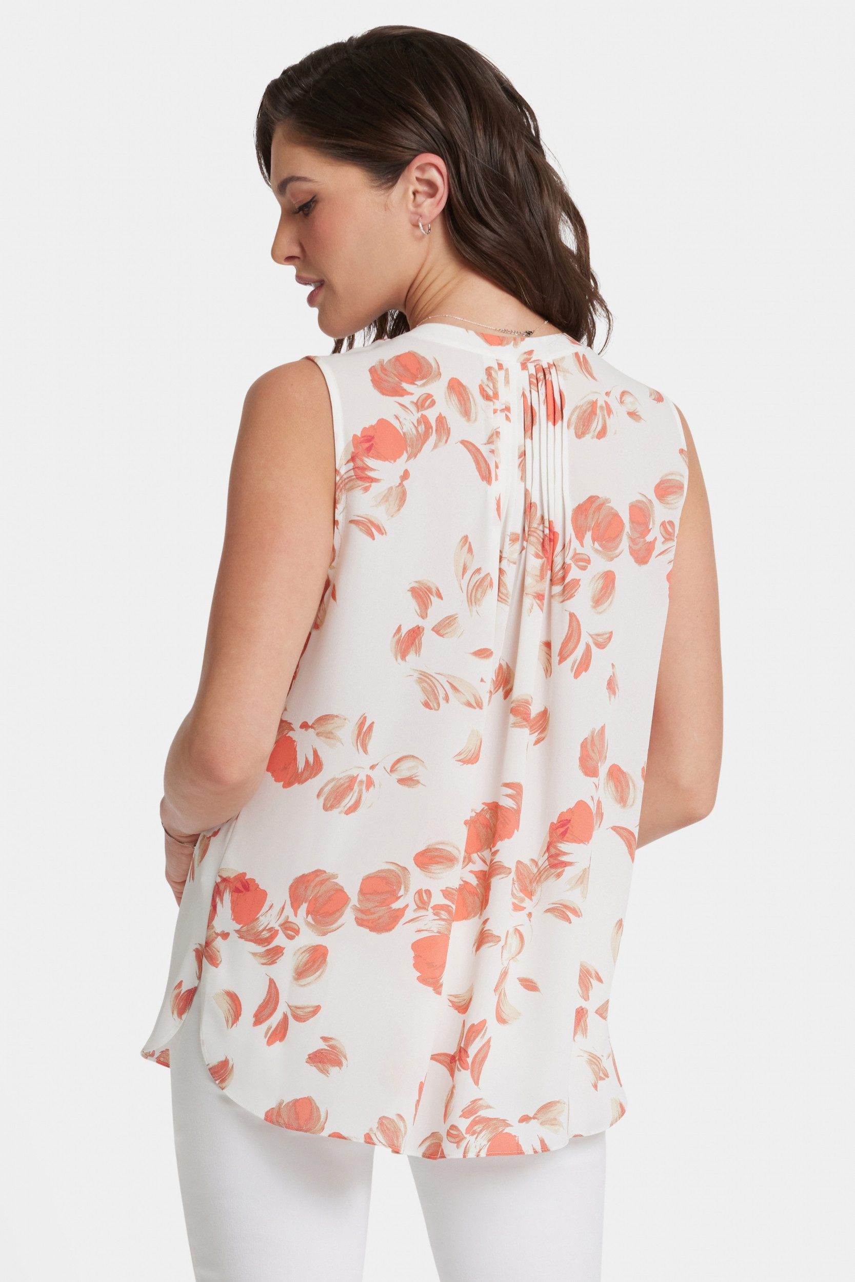 NYDJ Blusentop Sleeveless Pintuck Blouse Abstraktem Blumendruck