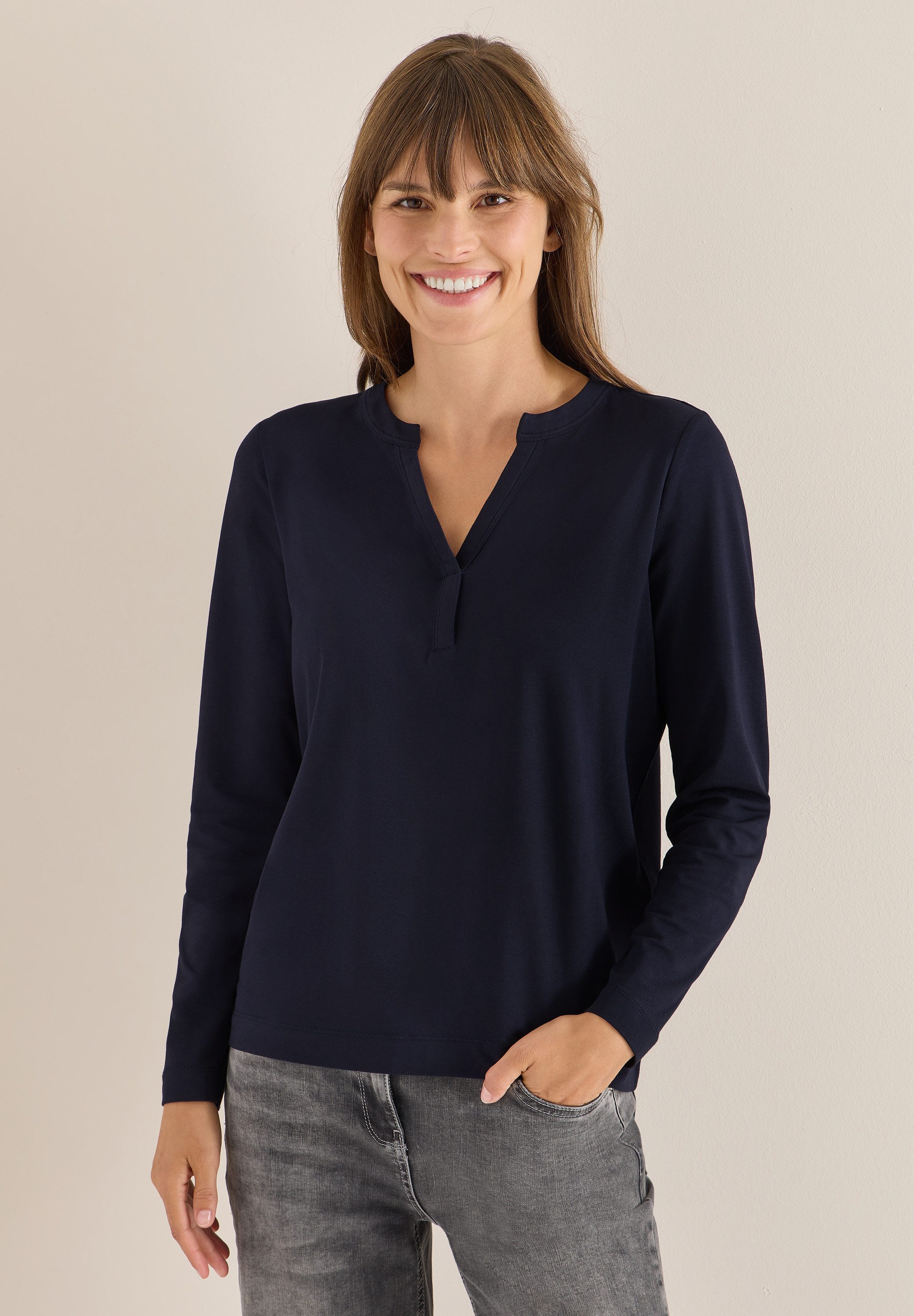 CECIL Langarmshirt im soften Baumwoll-Mix günstig online kaufen