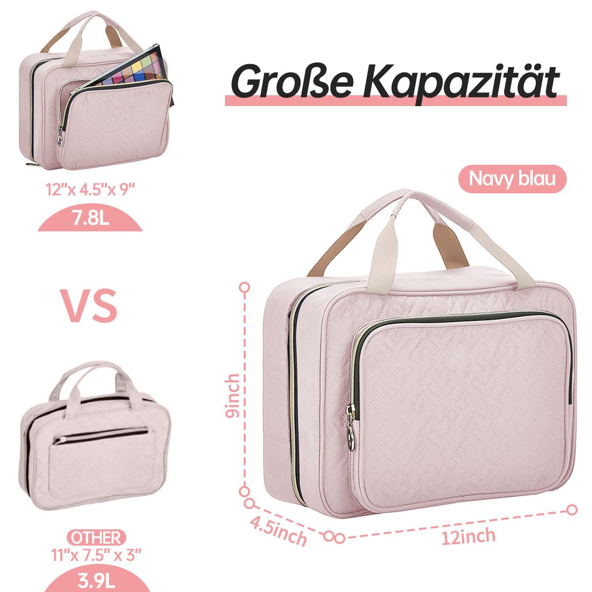 ZEUOPQ Kulturbeutel Tragbare wasserdichte Reise-Make-up-Tasche große günstig online kaufen