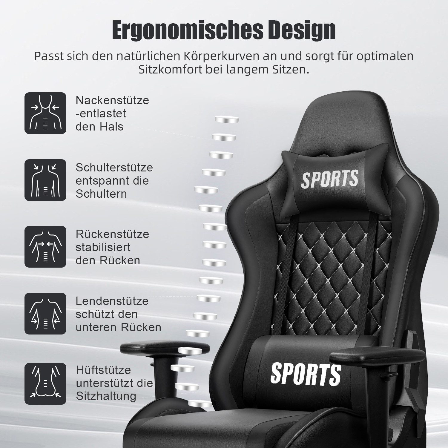 Homimaster Gaming-Stuhl Gaming Stuhl, Ergonomischer Bürostuhl,Gaming günstig online kaufen