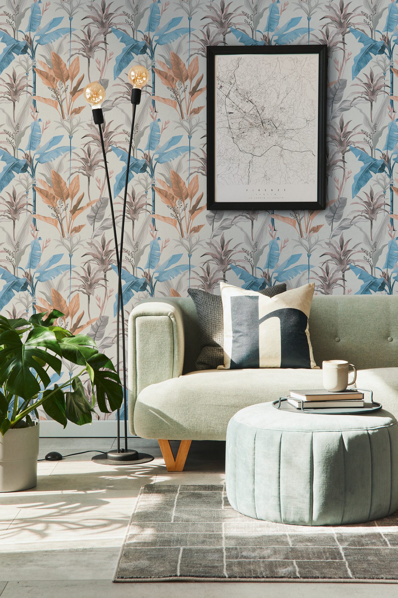 living walls Vliestapete LIMITED – Tropical Leaves, leicht strukturiert, naturalistisch, tropisch, botanisch, (1 St), Großformatige Palm- und Bananenblätter im Dschungel-Look
