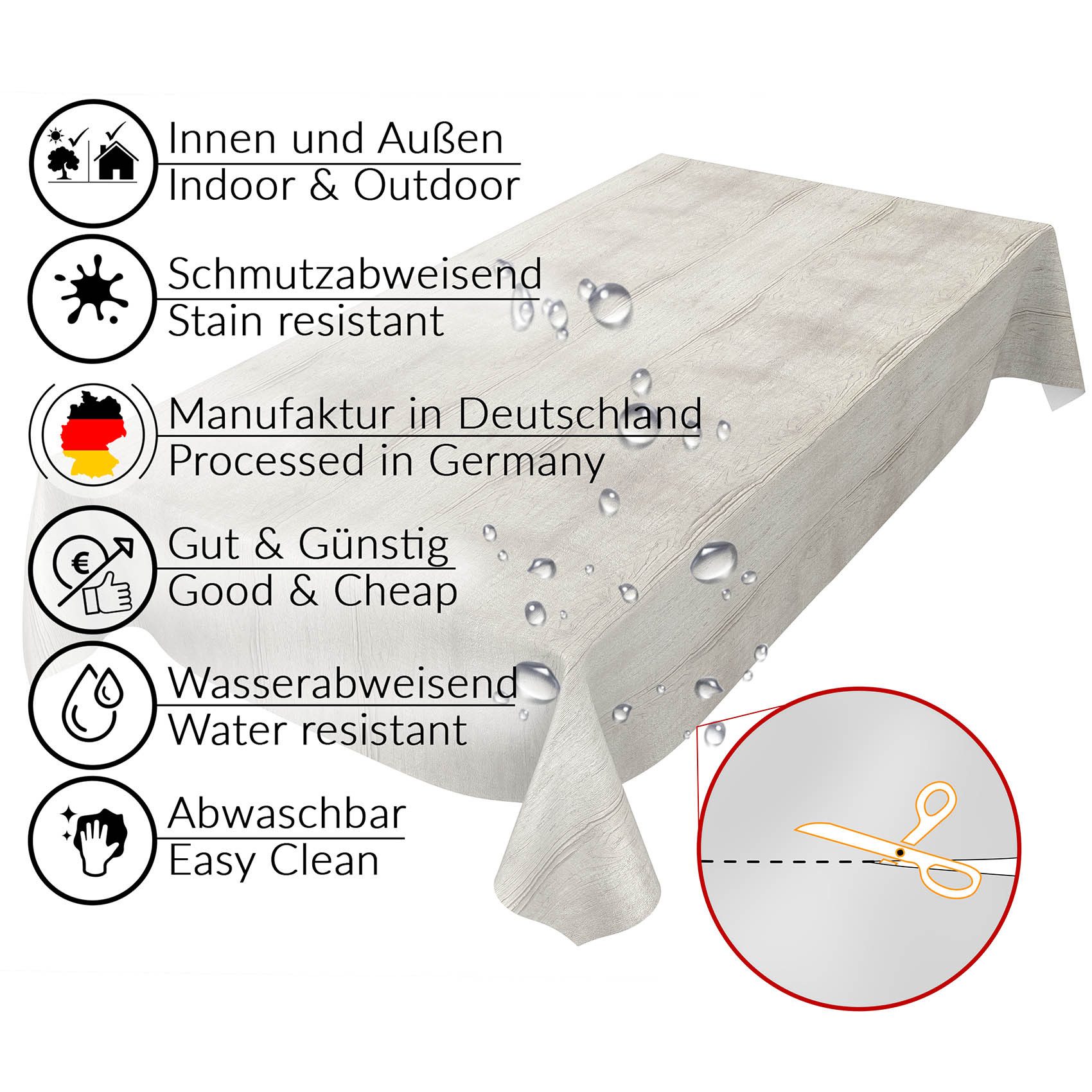 ANRO Tischdecke Wachstuchtischdecke Gartentischdecke Wachstischdecke (Einze günstig online kaufen