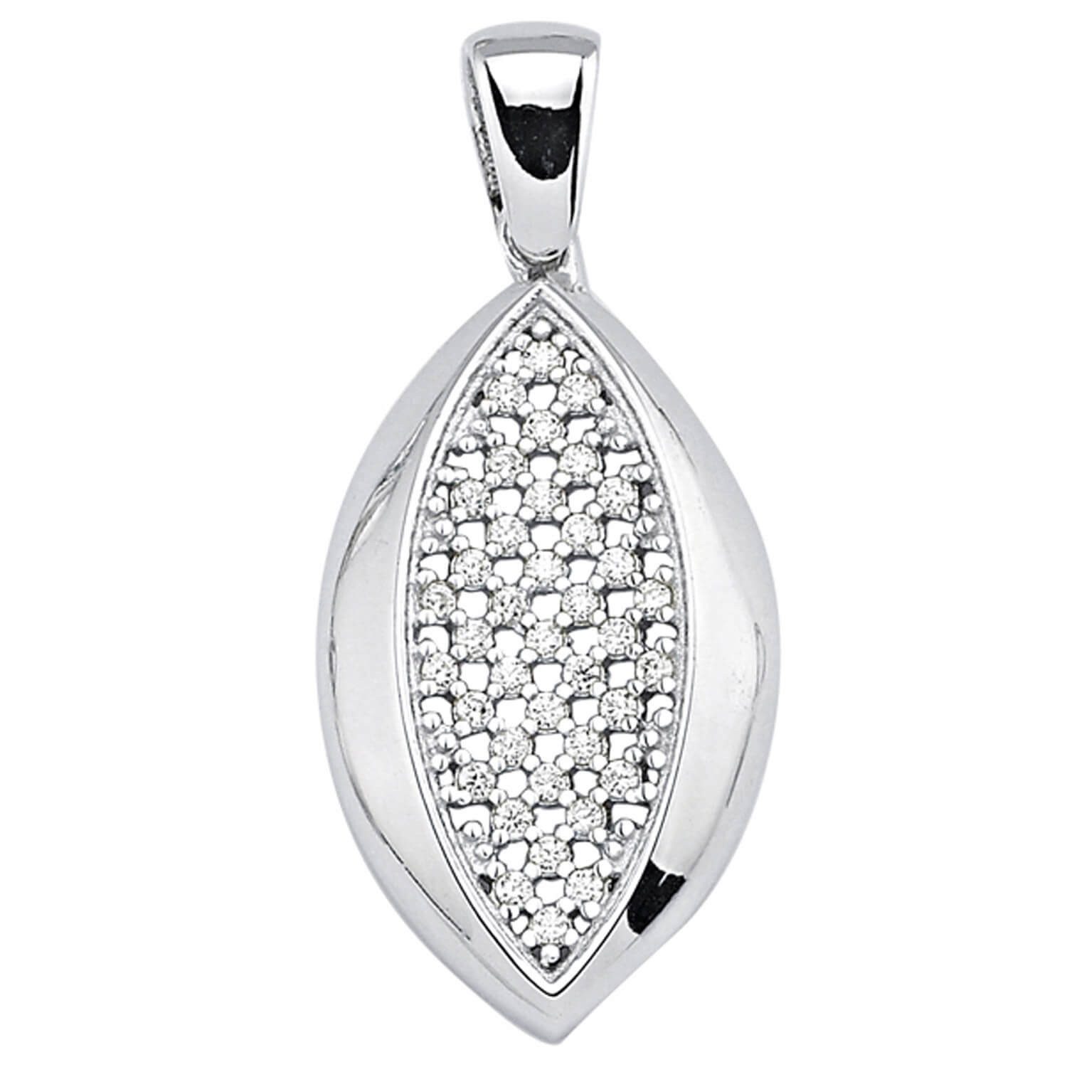 Kettenanhänger Anhänger spitzoval aus 925 Silber mit Zirkonia