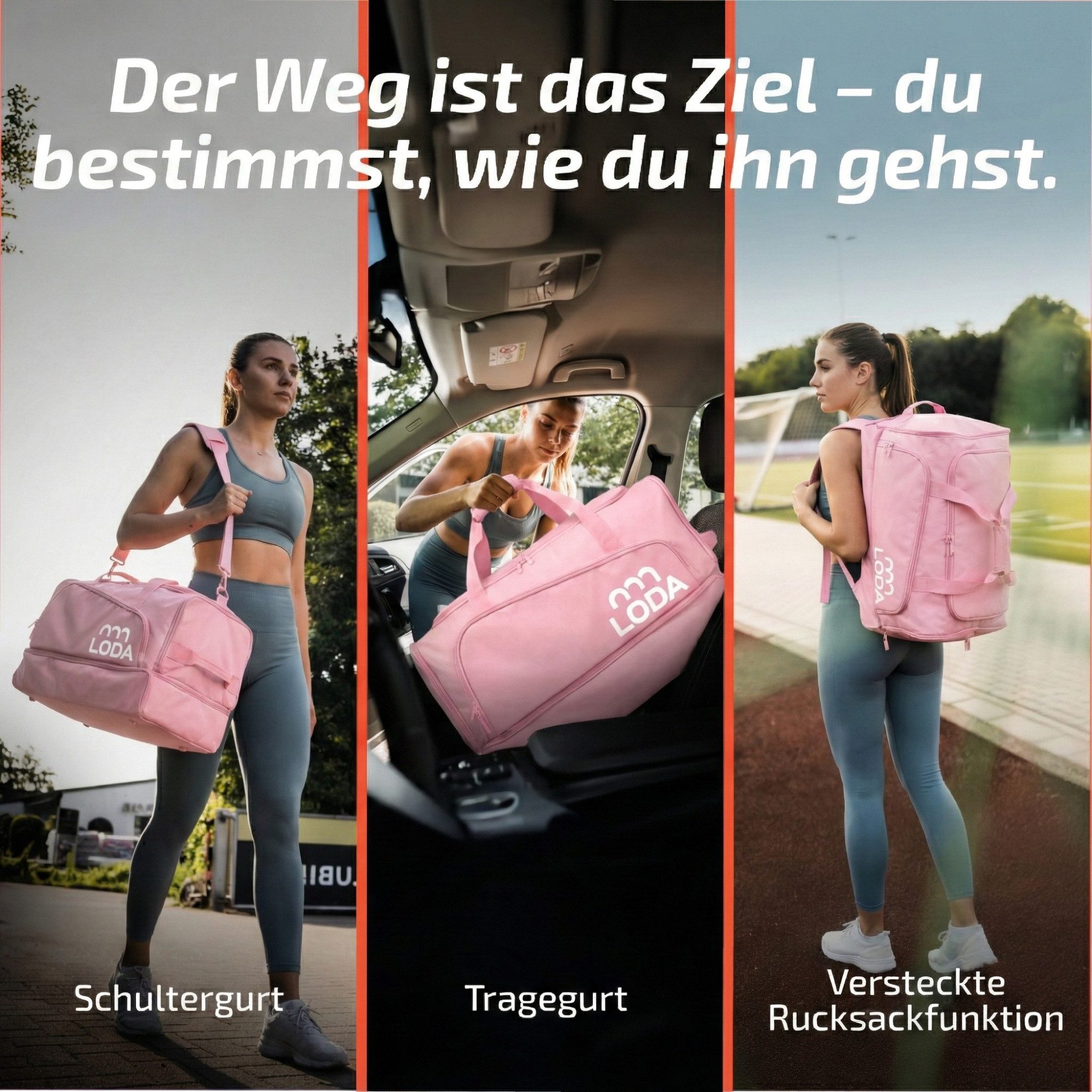 LODA sports Sporttasche team 68L - Trainingstasche mit Rucksackfunktion & Schuhfach, 65 cm (L) x 30cm (B) x 35cm (H), 68 Liter Volumen