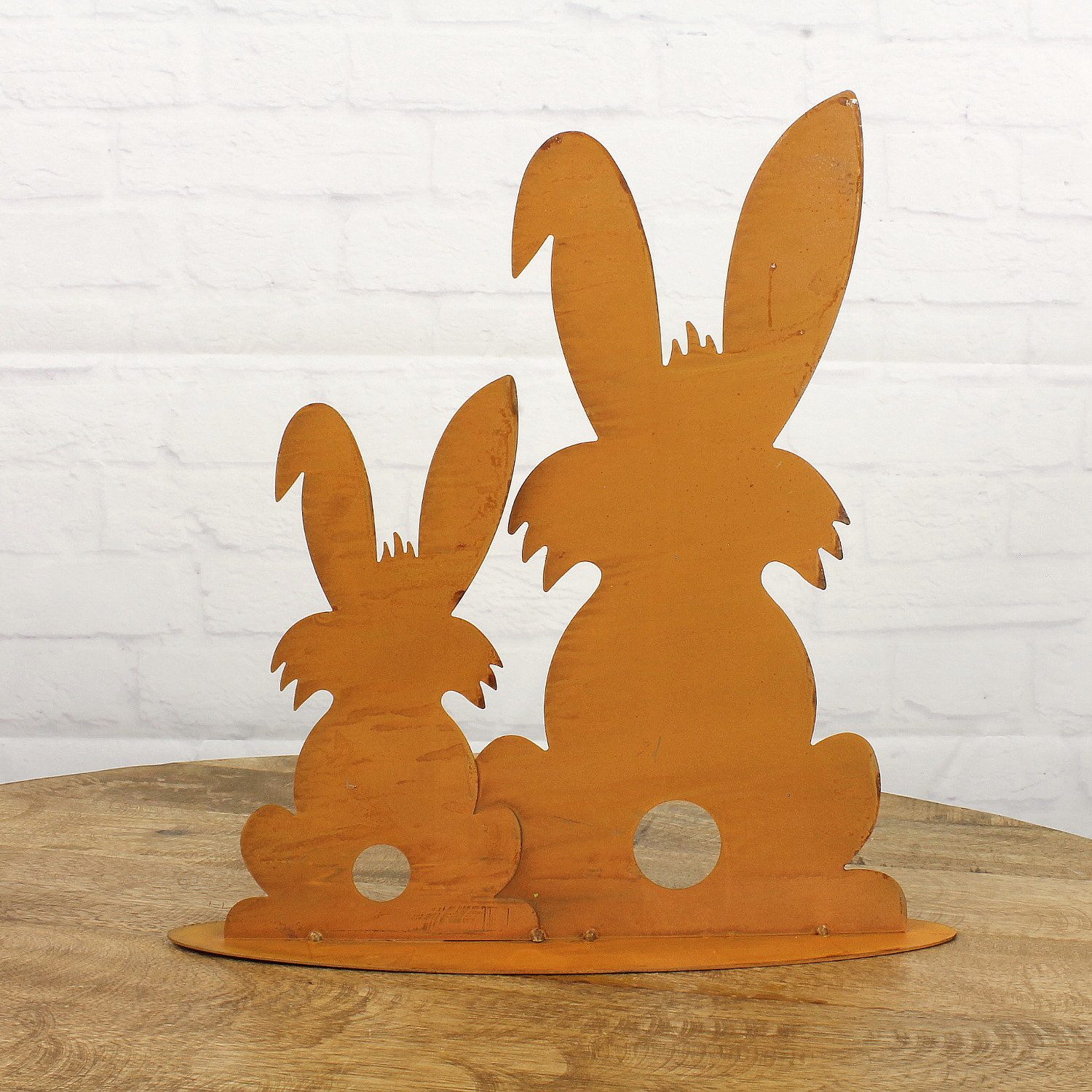 Macosa Home Osterhase Deko Hase Metall Rostig 34 cm Metallhase Osterhase Dekohase (1 St., Rustikal Modern Deko Ostern), Rosthase Rostdeko Gartendeko Osterdekoration