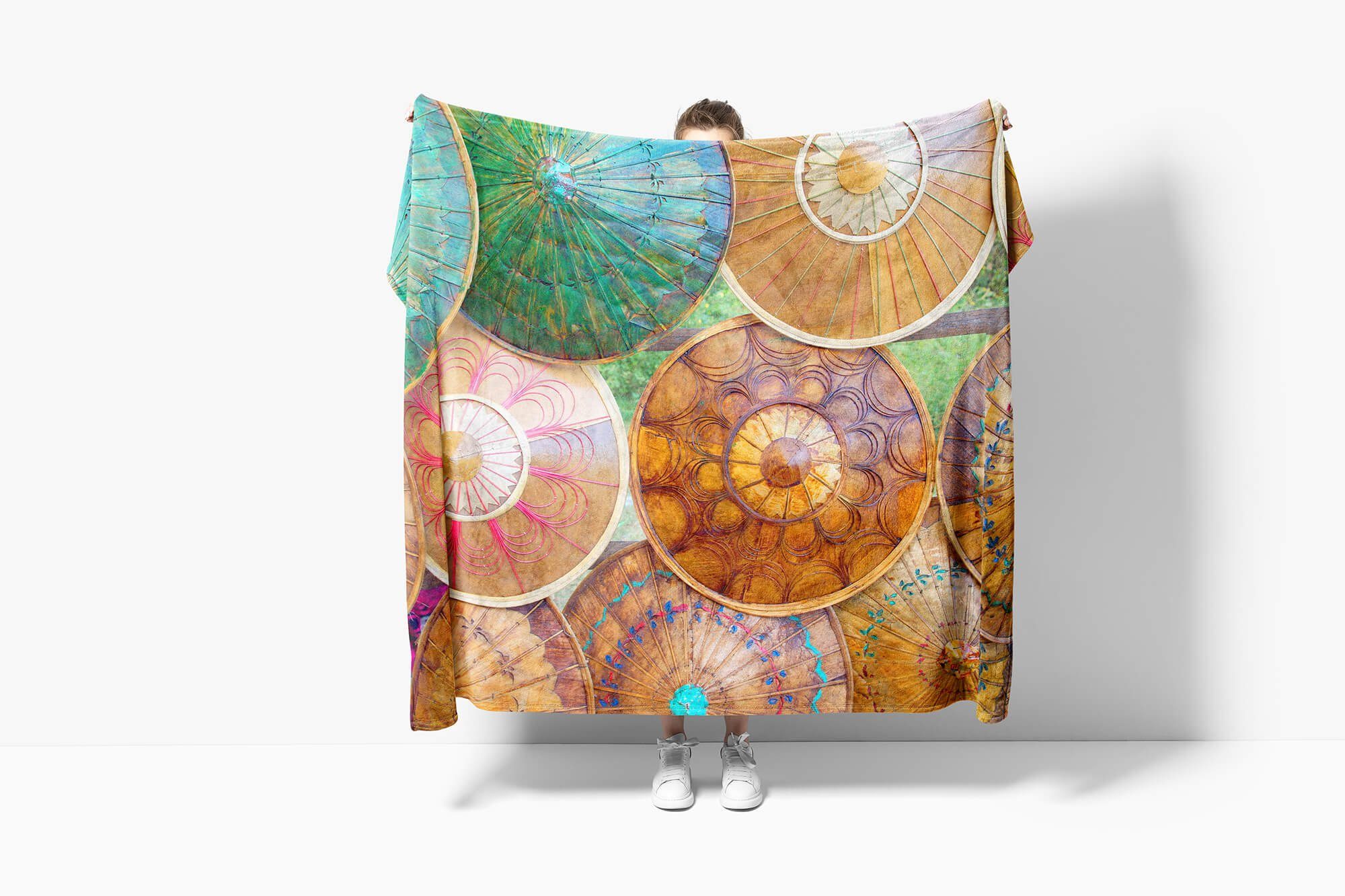 Sinus Handtuch Sonn, Papierschirme Fotomotiv Baumwolle-Polyester-Mix (1-St), Handtücher Handtuch mit Art Saunatuch Kuscheldecke Strandhandtuch