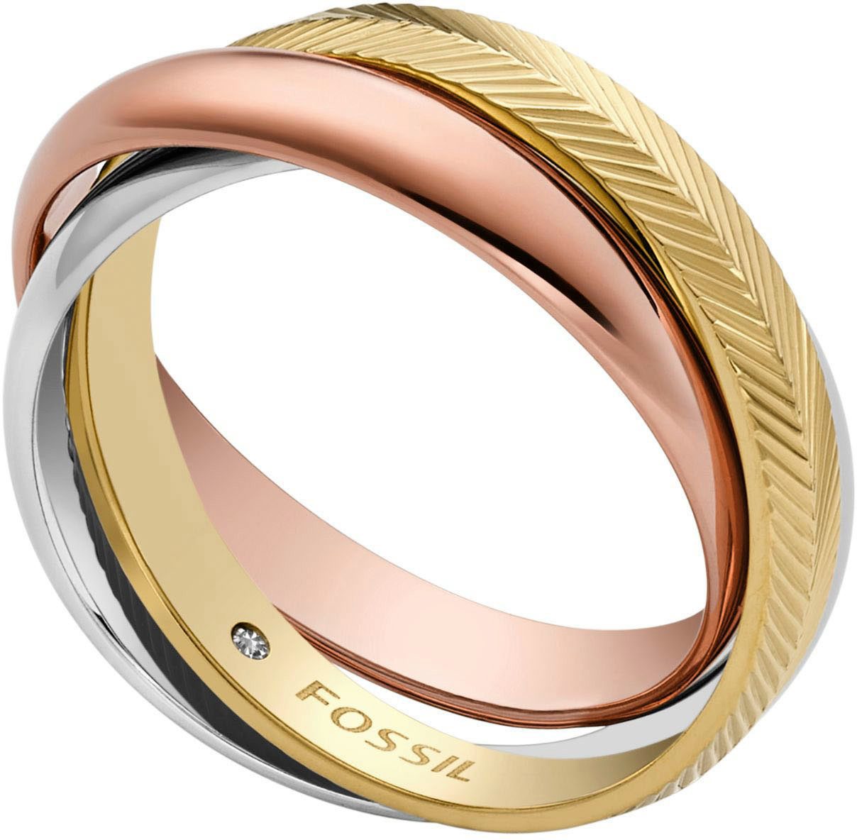 Fossil Fingerring Schmuck Geschenk Edelstahl Ring HARLOW