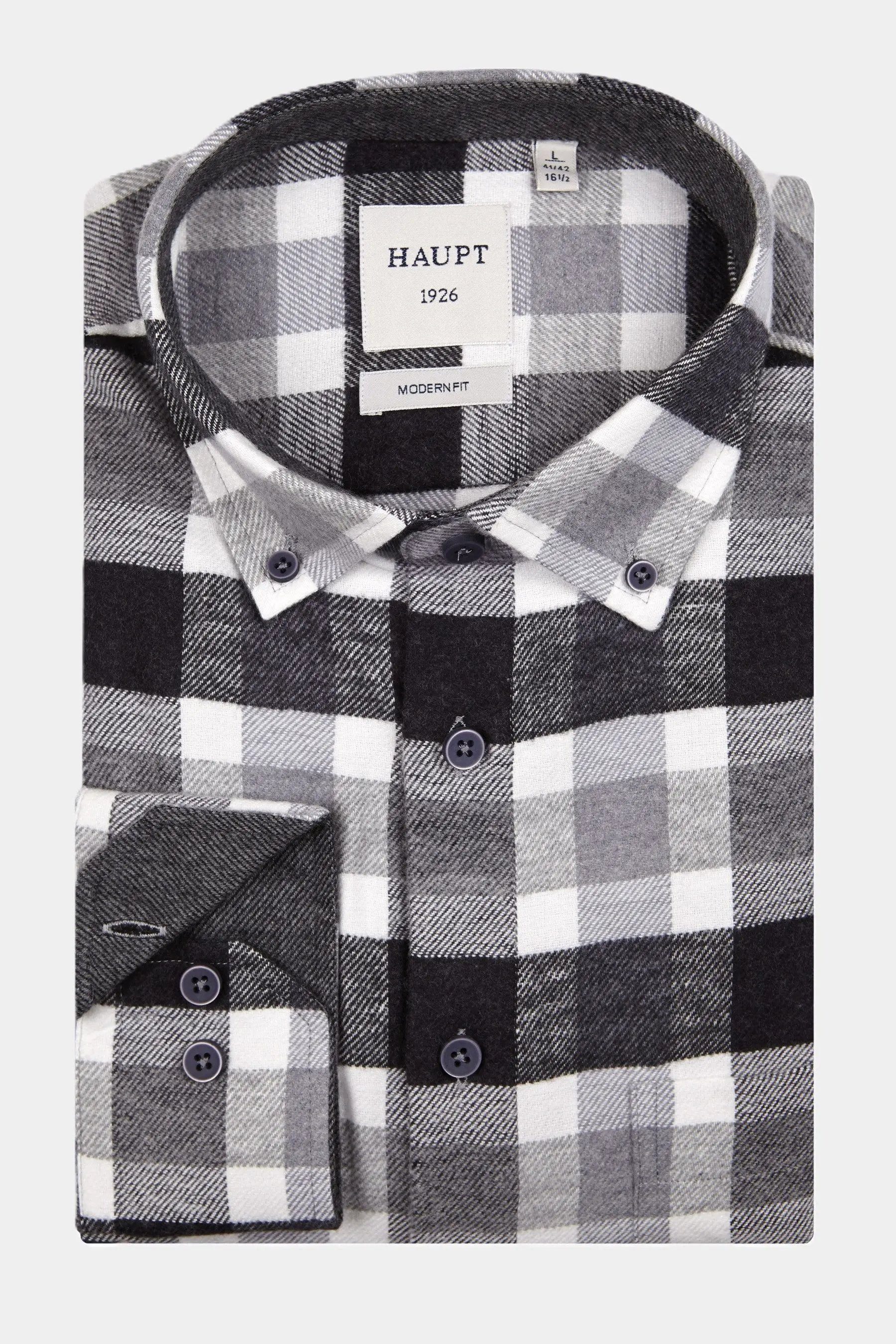 Haupt Langarmhemd Haupt Flanell Modern Fit Langarm Herrenhemd Kariert in Gr günstig online kaufen