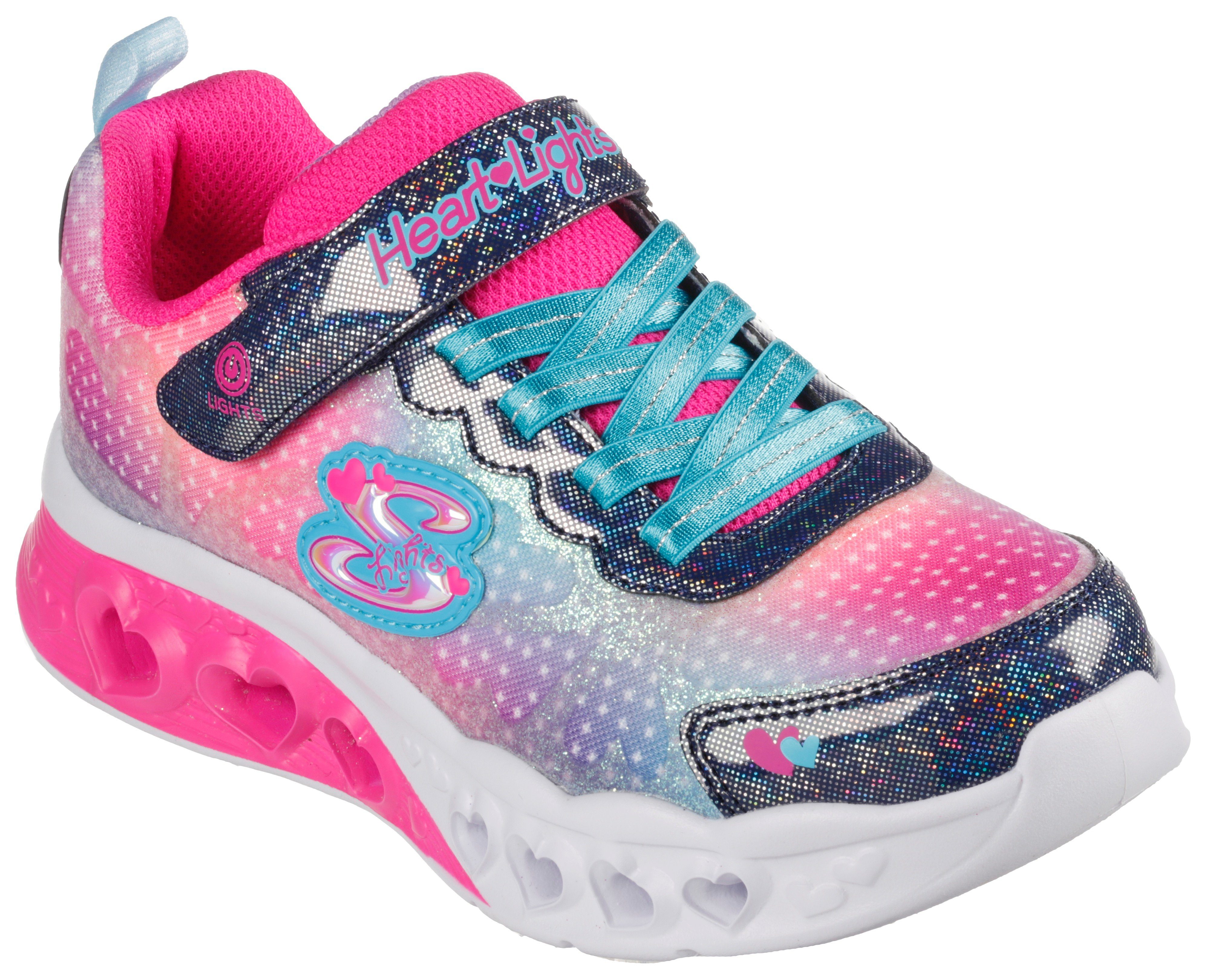 Skechers Kids Blinkschuh FLUTTER HEART LIGHTS SIMPLY LOVE Sneaker im Pastell-Look navy-kombiniert