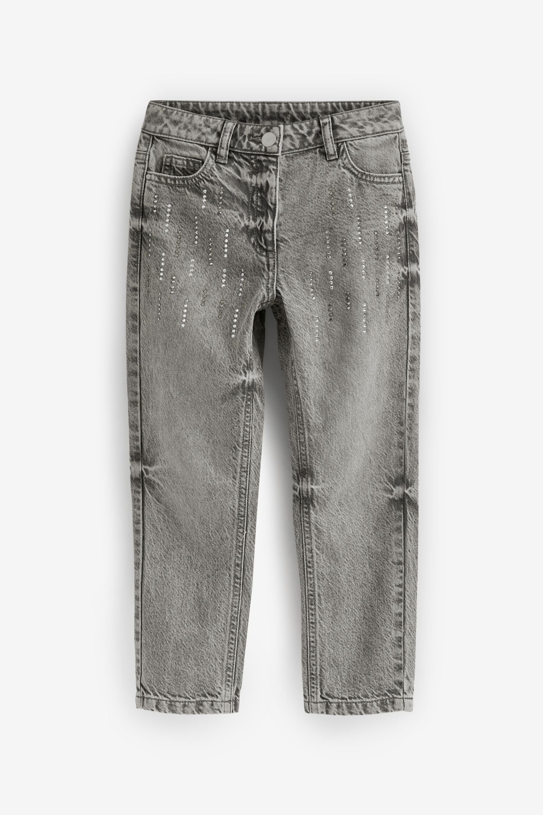 Next Mom-Jeans Mom-Jeans mit Verzierung (1-tlg) Grey