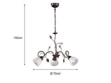 meineWunschleuchte LED Kronleuchter, LED wechselbar, Warmweiß, Florentiner Lampe Pendelleuchte dreiflammig Design-klassiker, Ø70cm