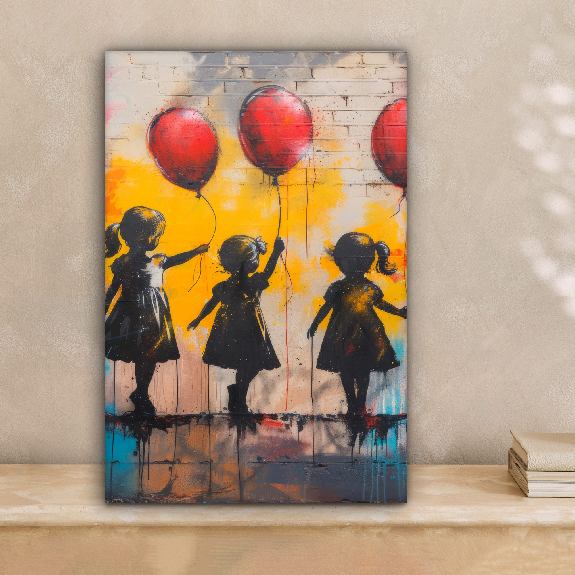 OneMillionCanvasses® Leinwandbild Graffiti - Kinder - Straßenkunst - Luftba günstig online kaufen