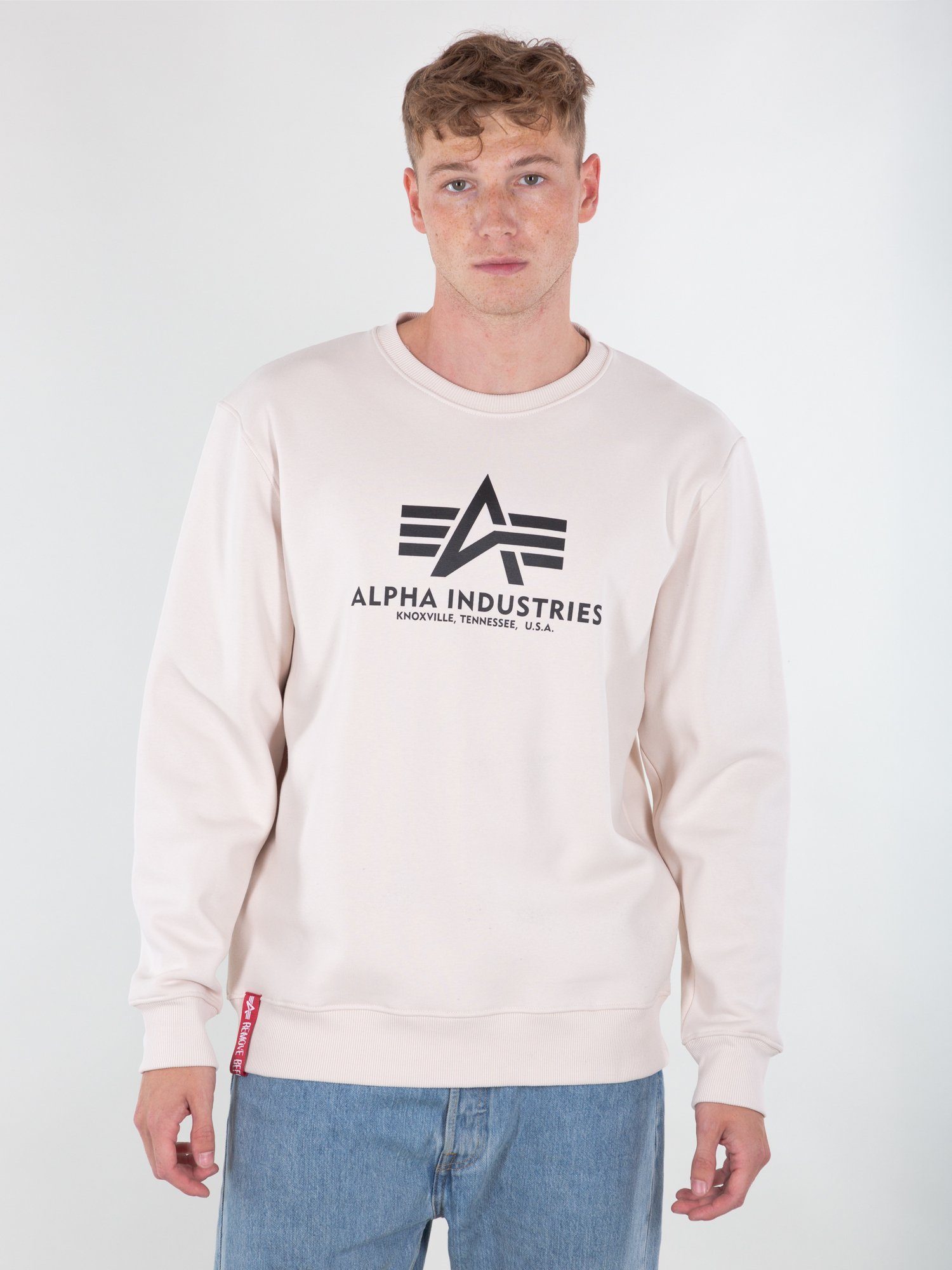 - white Alpha Sweater Alpha Men Basic Industries Industries Sweater jet stream Sweatshirts