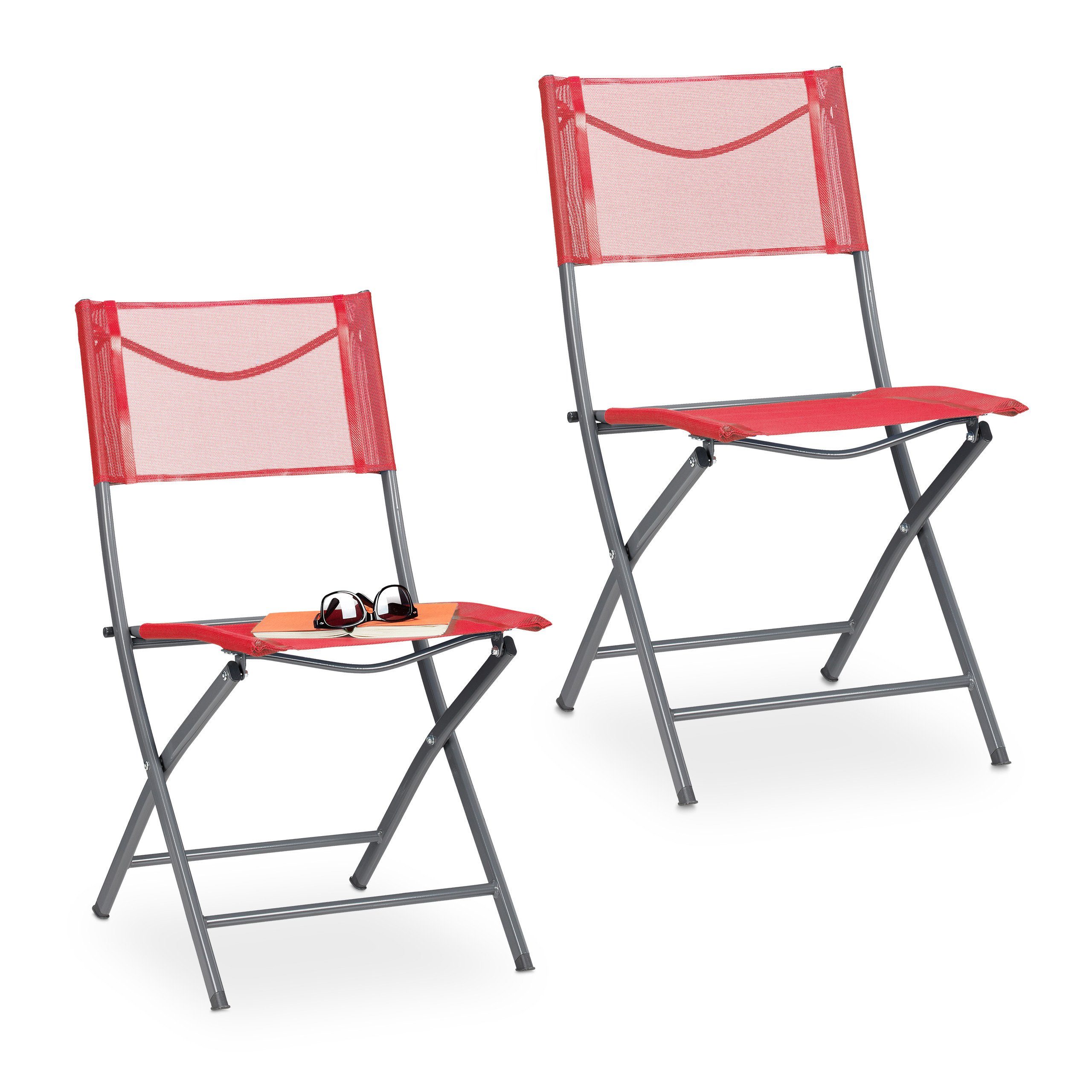relaxdays Klappstuhl »Klappbarer Gartenstuhl 2er Set rot« online kaufen |  OTTO