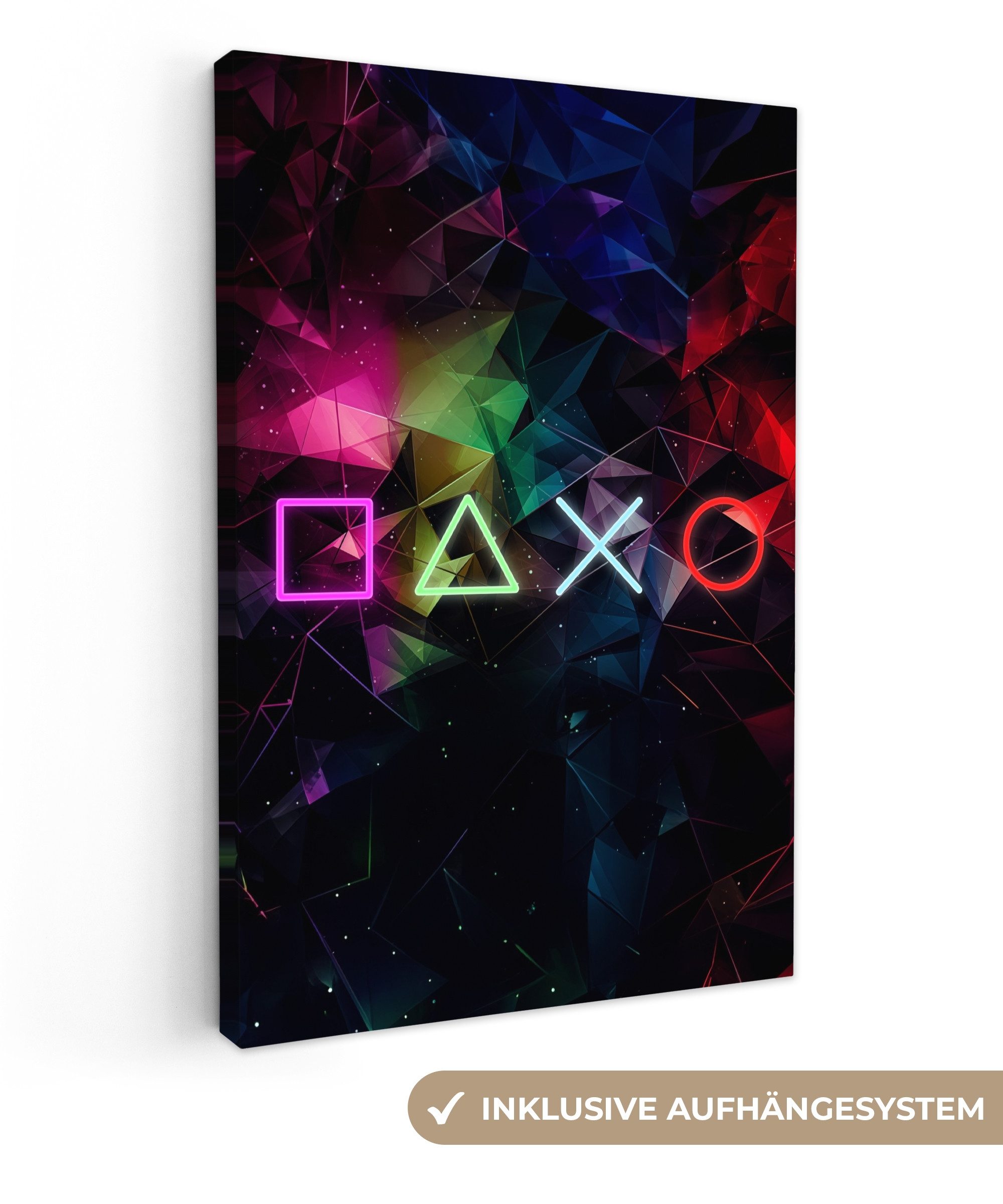 OneMillionCanvasses® Leinwandbild Spiele - Modern - Spiel - Neon - Spielzim günstig online kaufen