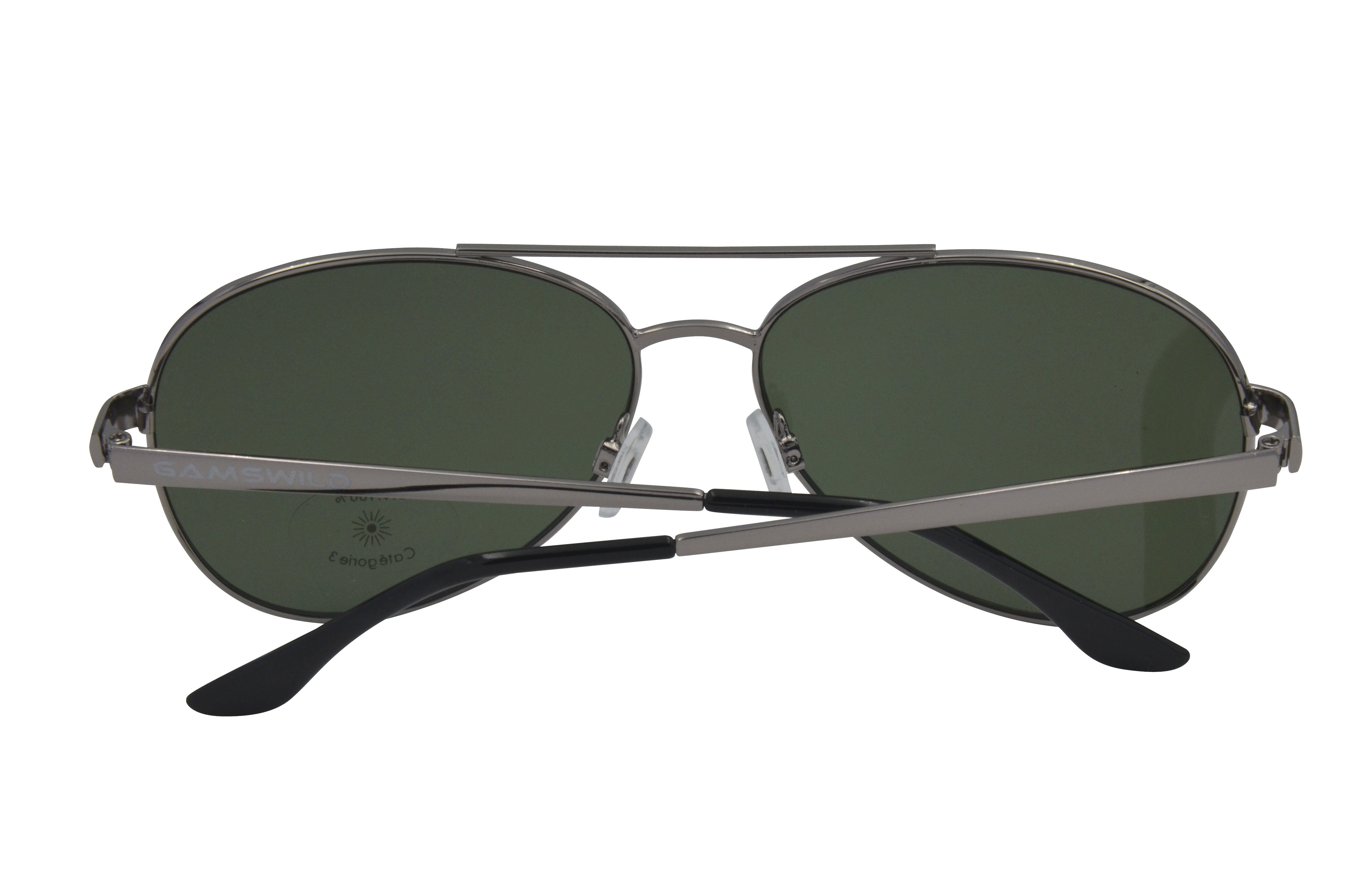 Gamswild Sonnenbrille UV400 GAMSSTYLE Modebrille Pilotenbrille Metallfassung Damen Herren Unisex Modell WM7426 in blau, goldfarben, grün