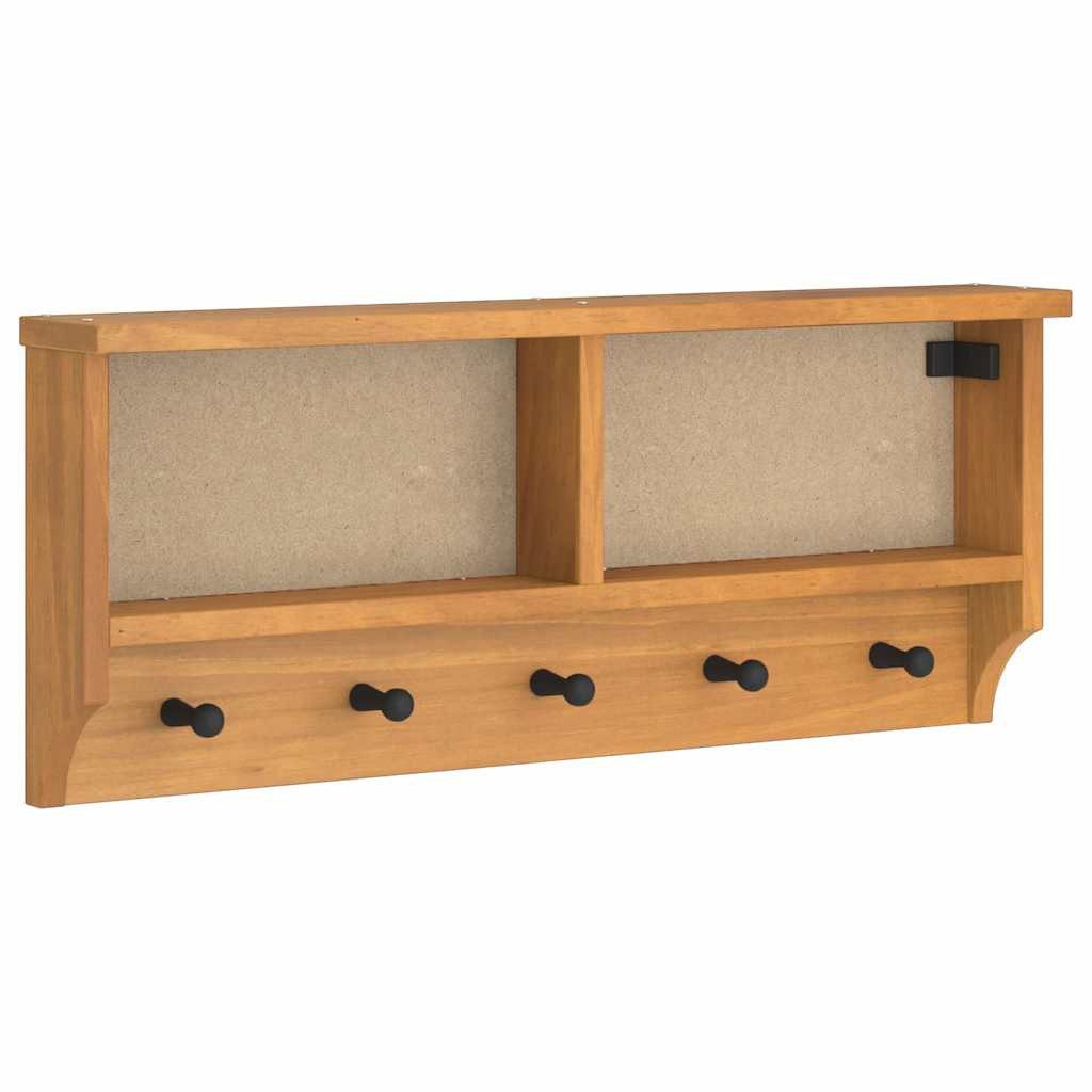 vidaXL Garderobenständer Wandgarderobe SANDNES 87x12x35 cm Massivholz Kiefer, (1 St)
