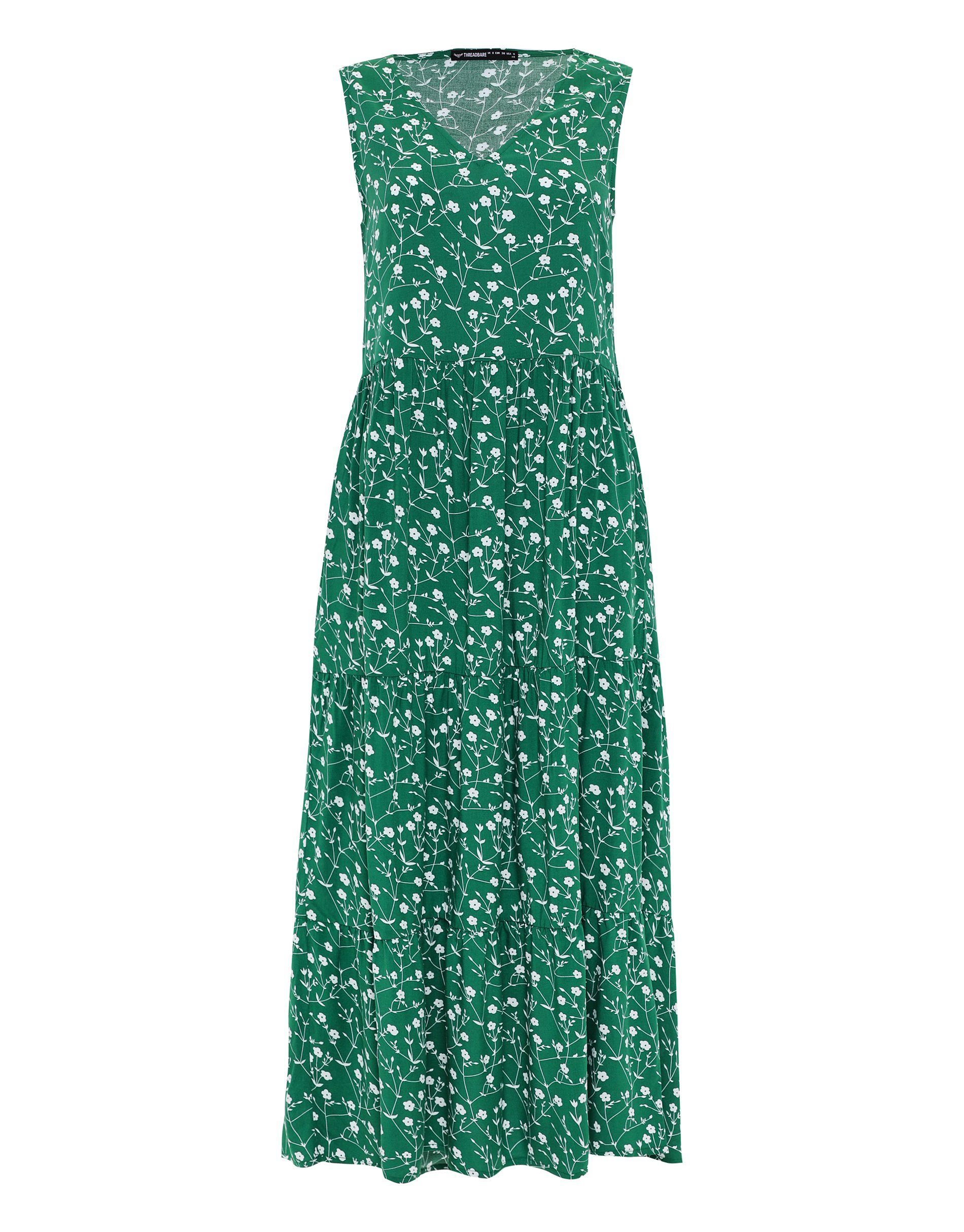 Rocks V THB Sommerkleid Threadbare Tiered Green - grün