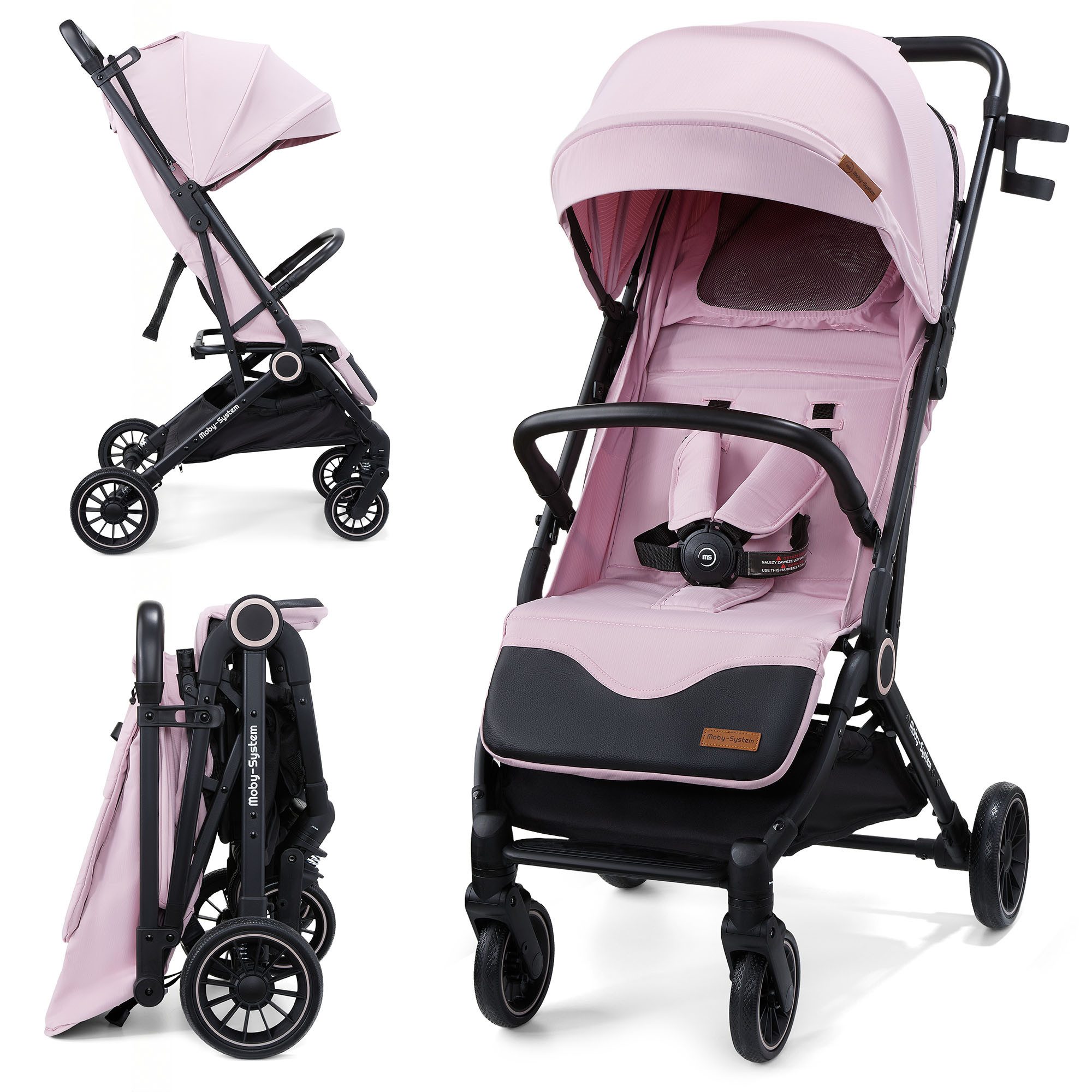 Moby-System Kinder-Buggy Moby-System LENA PINK PRO Buggy klappbar mit Kofferfunktion