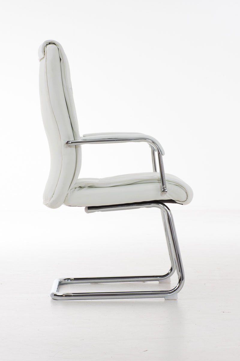 Sitzfläche gepolsterter - TPFLiving Metall weiß mit Kara Sitzfläche: (Küchenstuhl Wohnzimmerstuhl), - Gestell: Kunstleder hochwertig chrom - Esszimmerstuhl Besucherstuhl Konferenzstuhl -