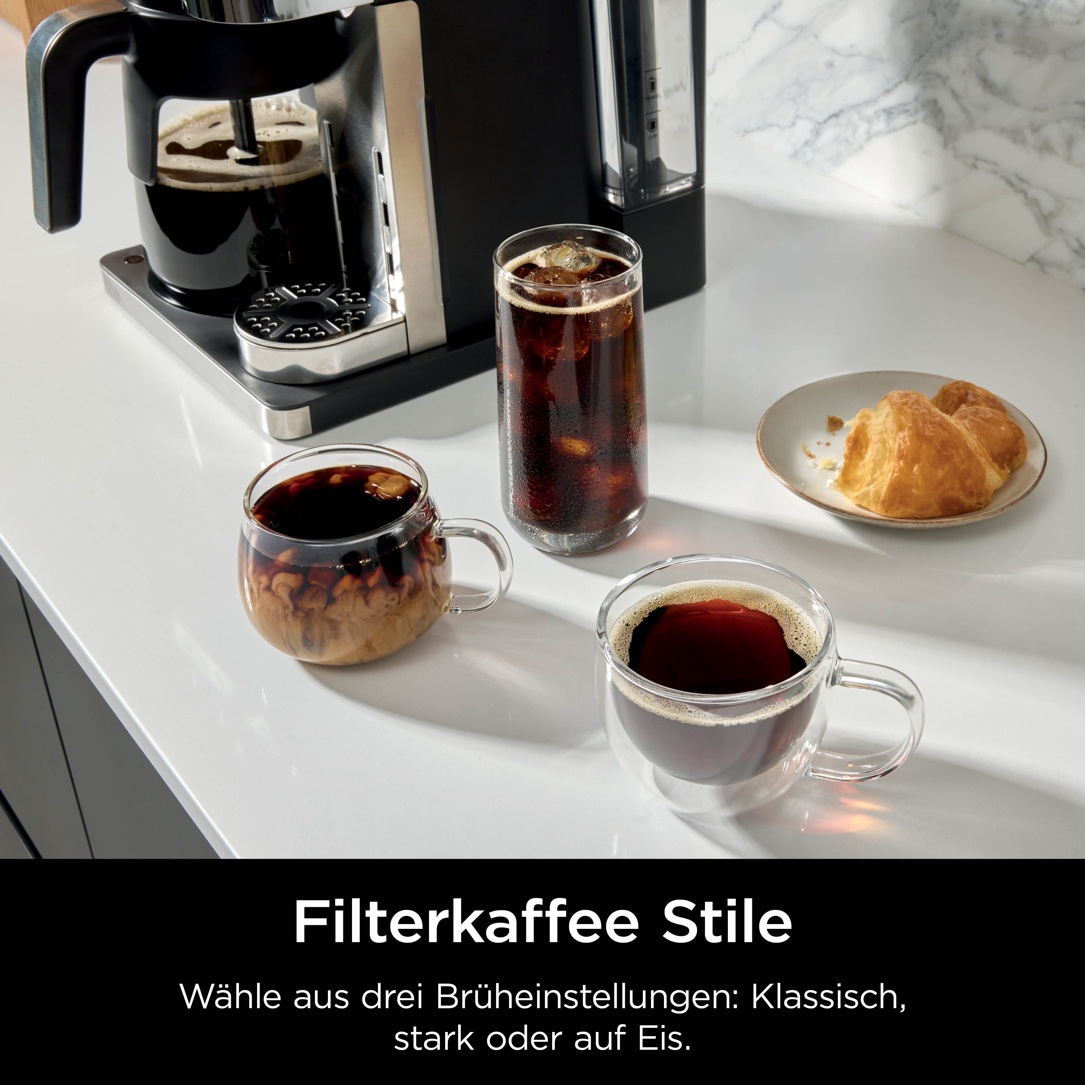 NINJA Filterkaffeemaschine und Espresso-Kapselmaschine Prestige DualBrew System CFN802EU, 1,8l Kaffeekanne, Papierfilter, 3 Variationen und 10 Getränkegrößen, m – Bild 5 von 5