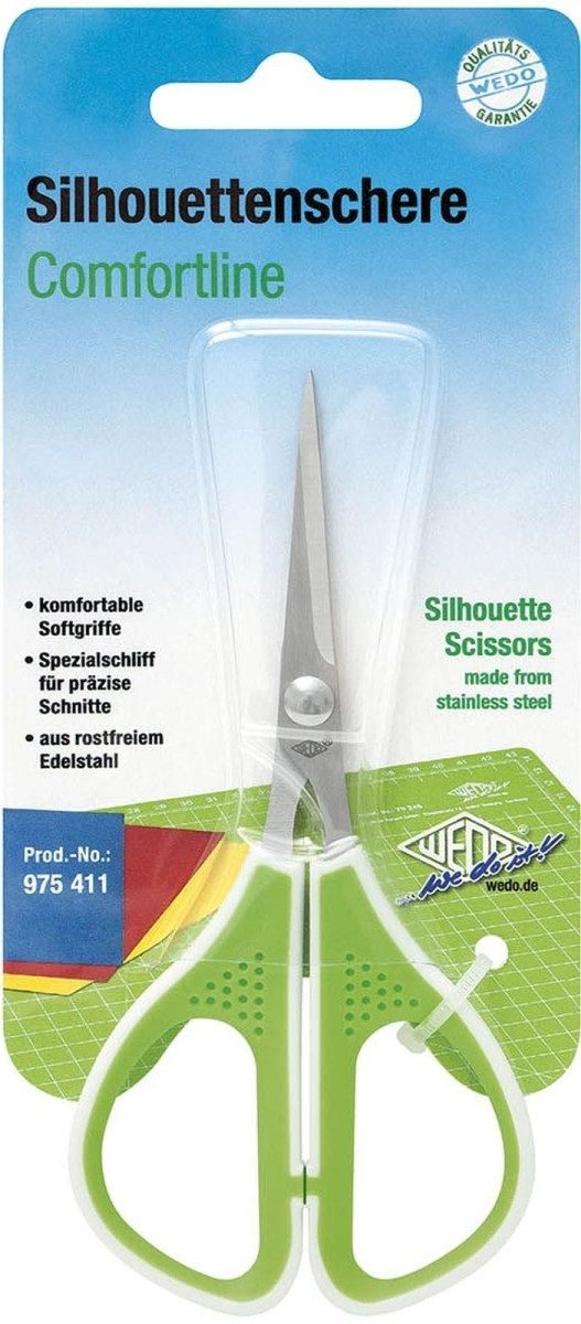 WEDO Papierscheren Silhouettenschere Comfortline Edelstahl 11,4 cm spitz apfelgrün
