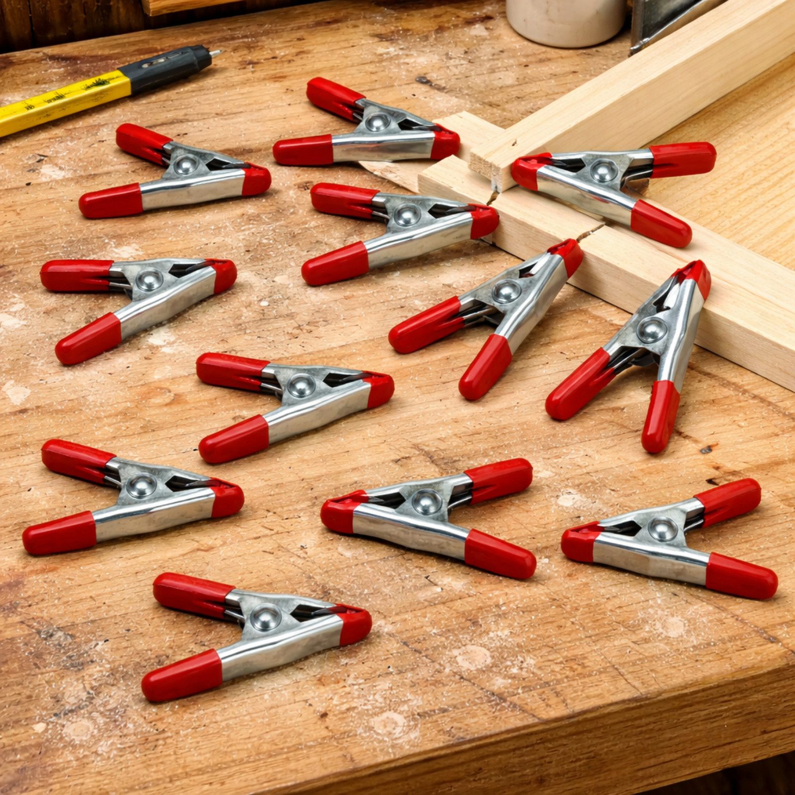 Koopman Klemmzwinge Leimzwinge Bastelzwinge Anti-Rutsch 5x3x1cm 12er Set, (Set, 12 St., Packung), Gummiert, Basteln, 18mm Spannweite, Heimwerker, Rutschfest