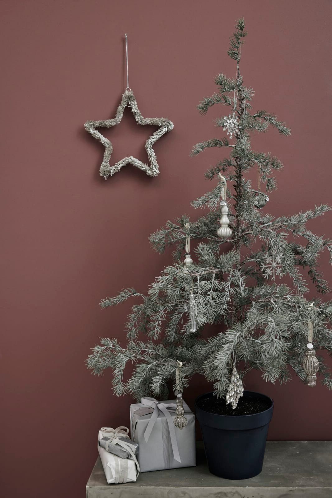 Winterliche Kunstpflanze Kunstbaum mit Beleuchtung CEDILLE, Lene Bjerre, Höhe 120 cm