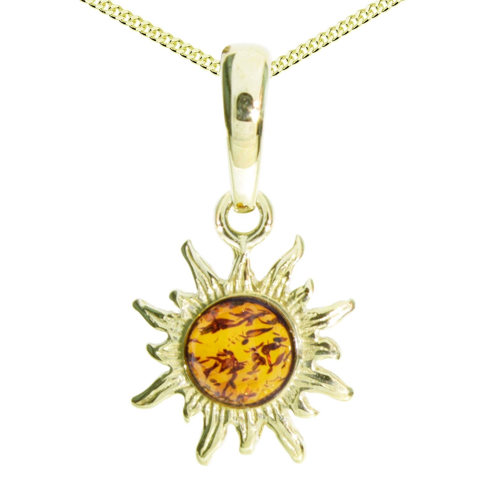 Kette mit Anhänger Ostsee-Schmuck Kette mit Anhänger Sonne Kette mit Anhänger Sonne