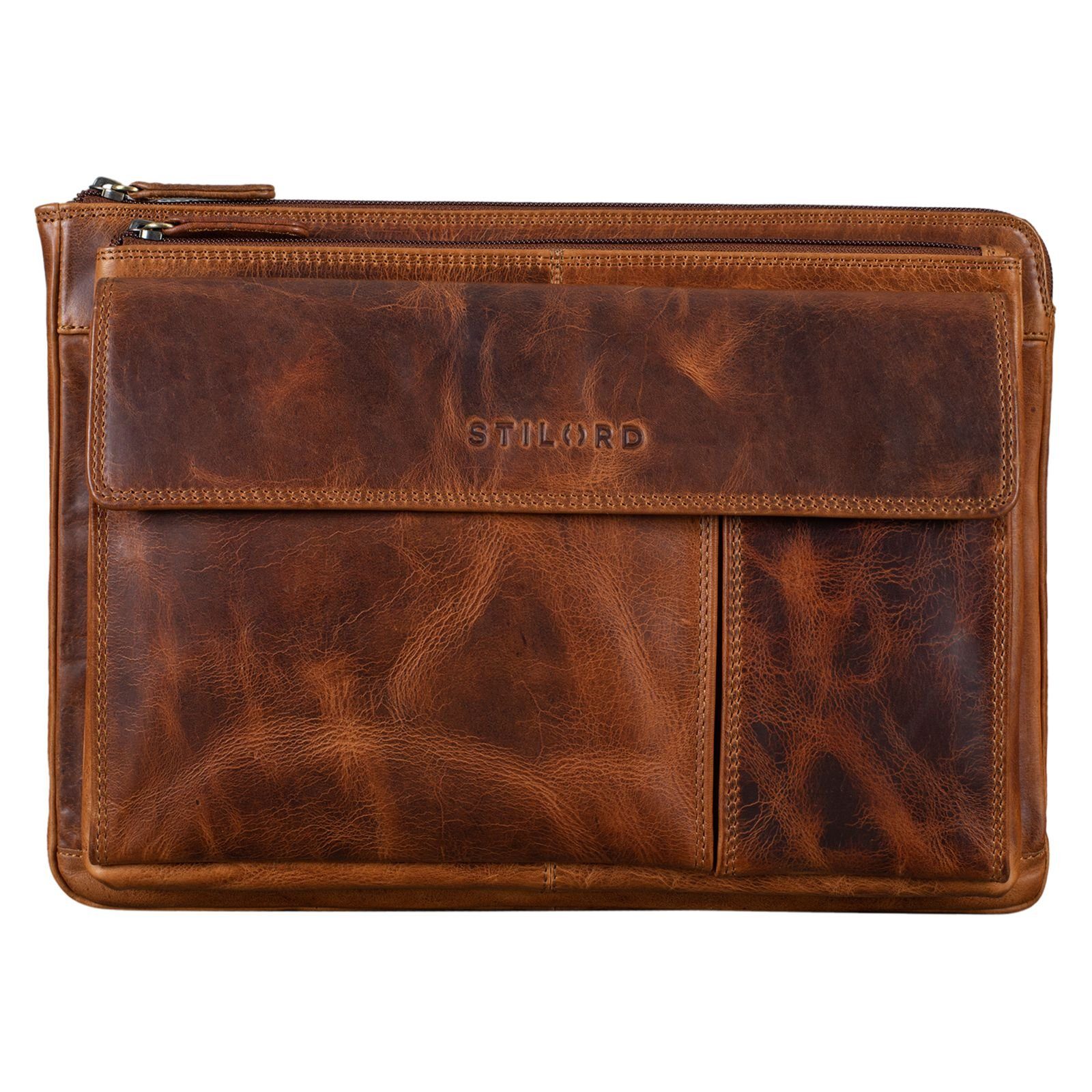 STILORD Konferenzmappe "Dalton" Arbeitsmappe A4 Leder