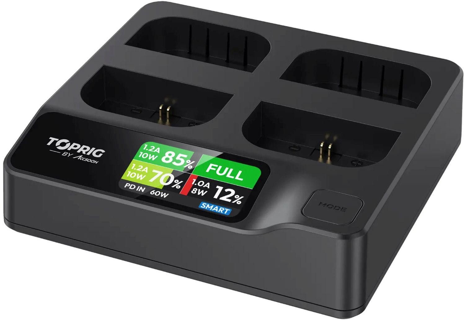 Accsoon Toprig 100W 4-Bay LP-E6 Fast Charger Akku