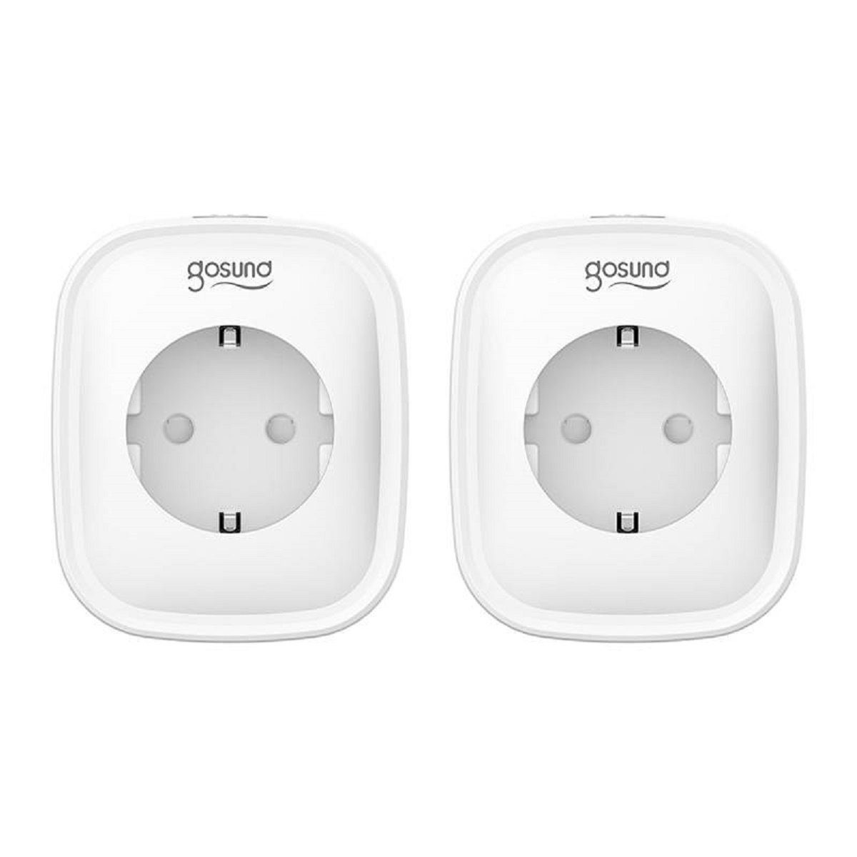 Gosund Steckdose Steckdose mit einem EU-Stecker WiFi Smart (2er-Pack), Weiß