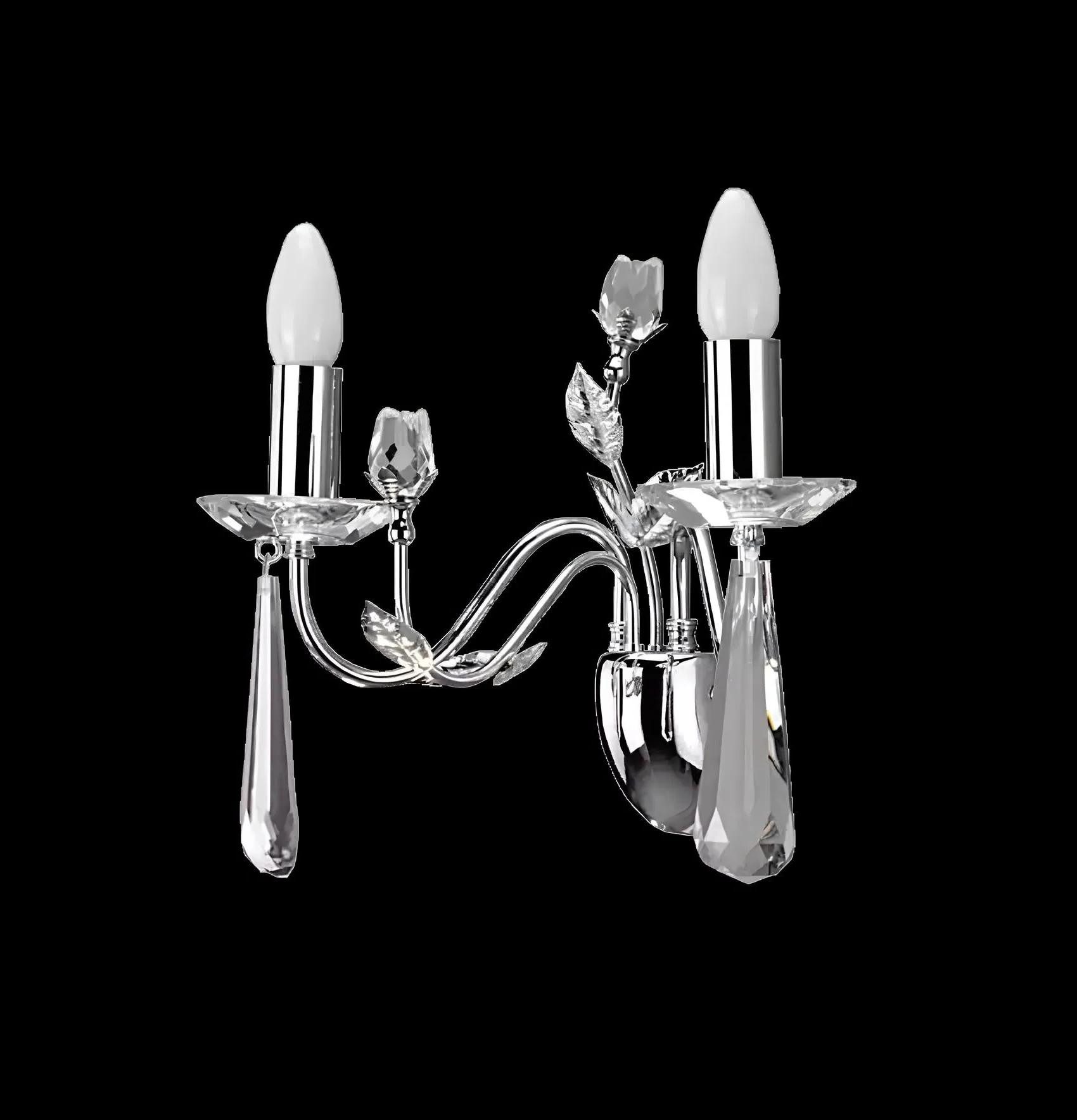 Xlmoebel Wandleuchte Wandlicht aus Kristall in Silber mit eleganter Ästhetik, Keine Funktionen, Hergestellt in Europa