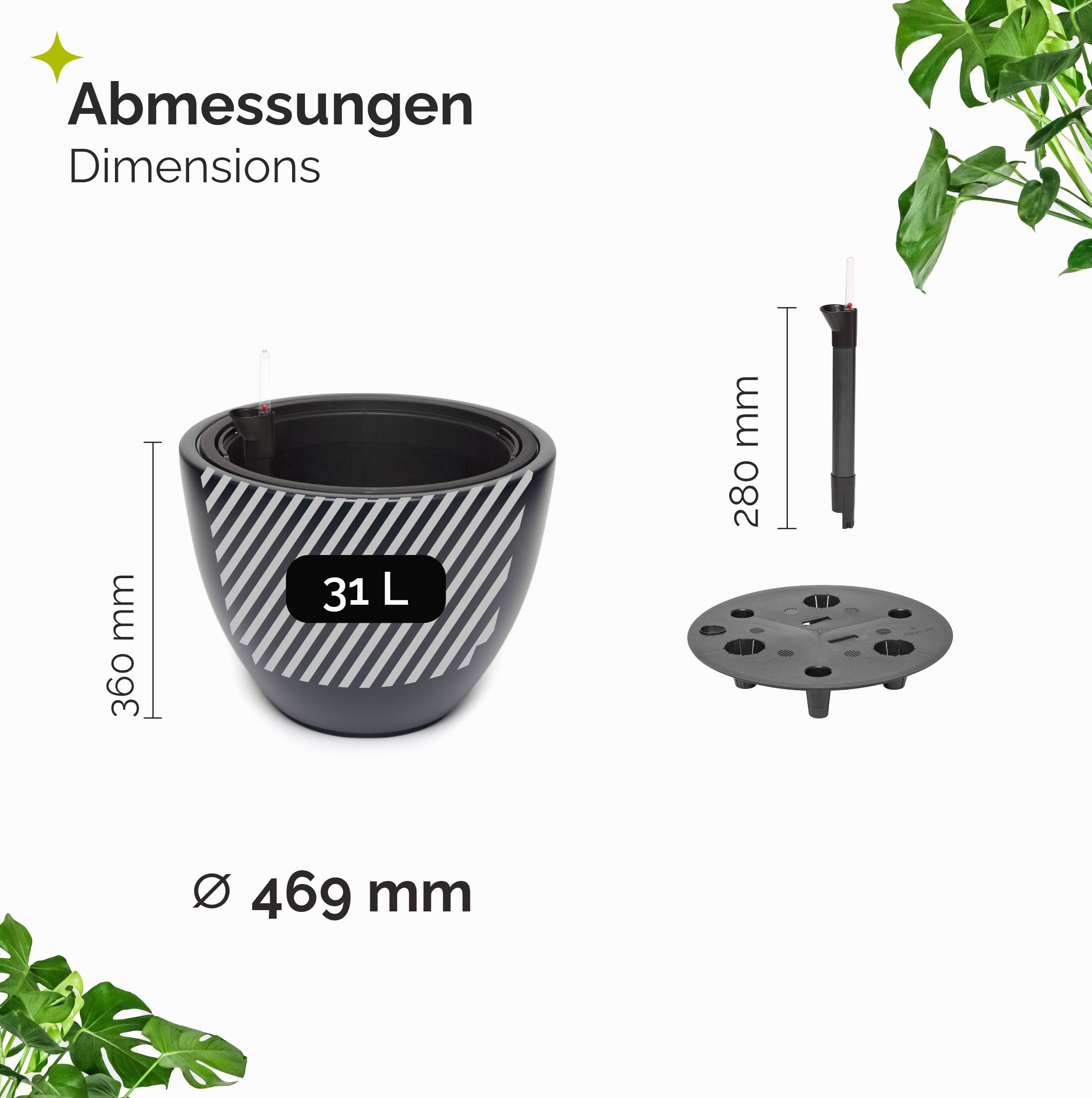 Garronda Blumentopf Blumentopf mit Bewässerungssystem für günstig online kaufen
