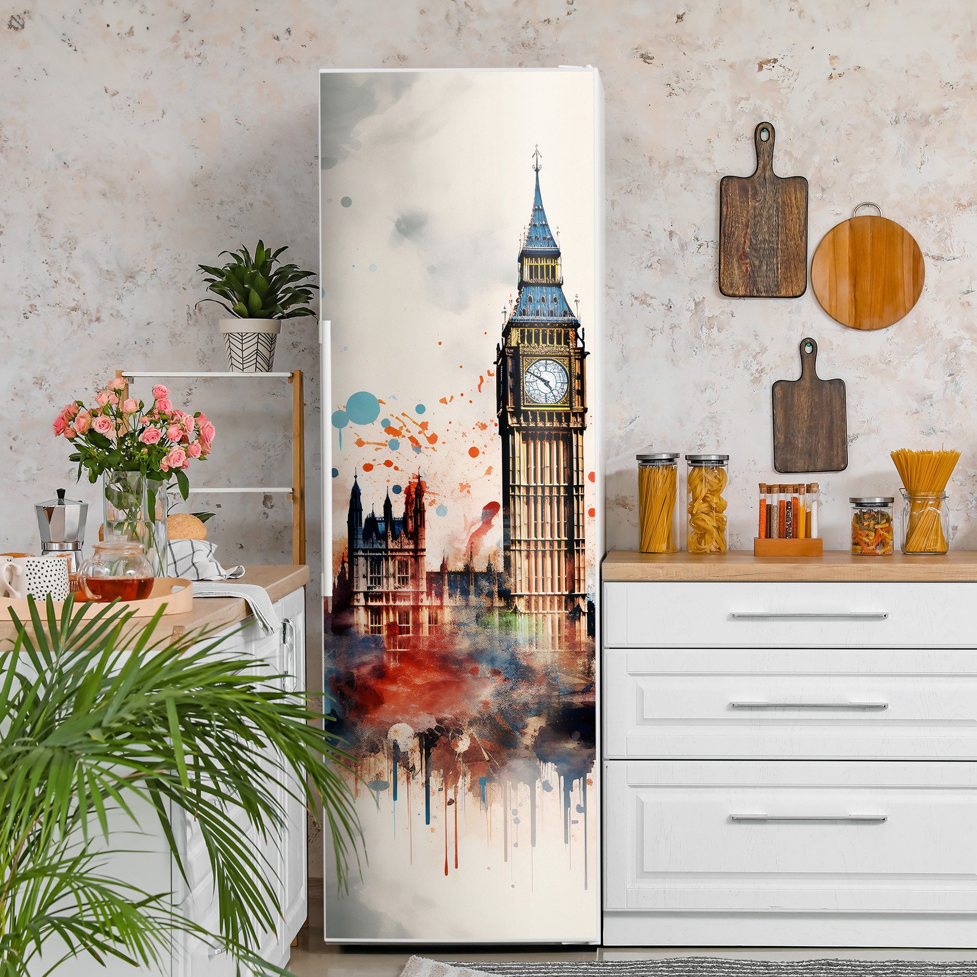 Thumbnail - DEQORI Magnetfolie 'Londoner Farbtanz', Kühlschrank Magnetmatte magnetisch Magnetfolie Folie Schutz