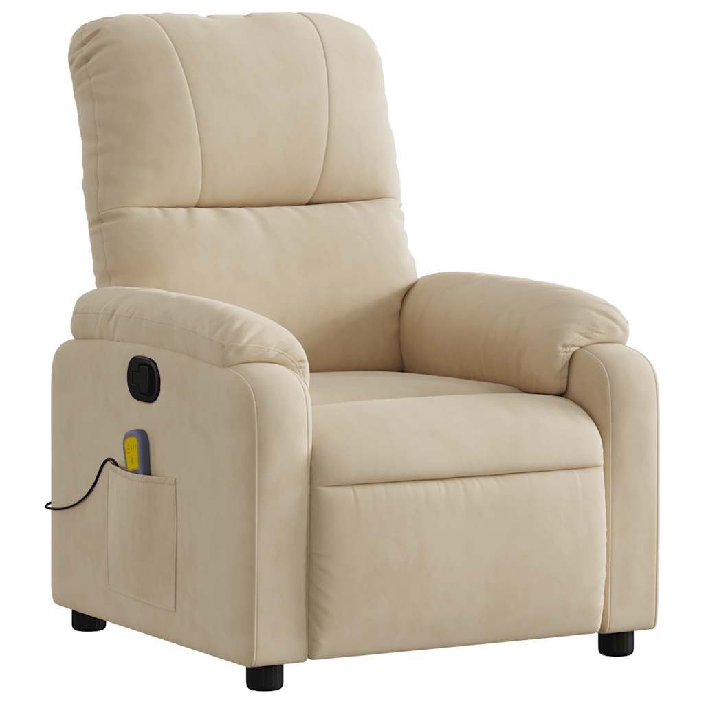 vidaXL Sessel Massagesessel Creme Mikrofasergewebe (1-St) günstig online kaufen