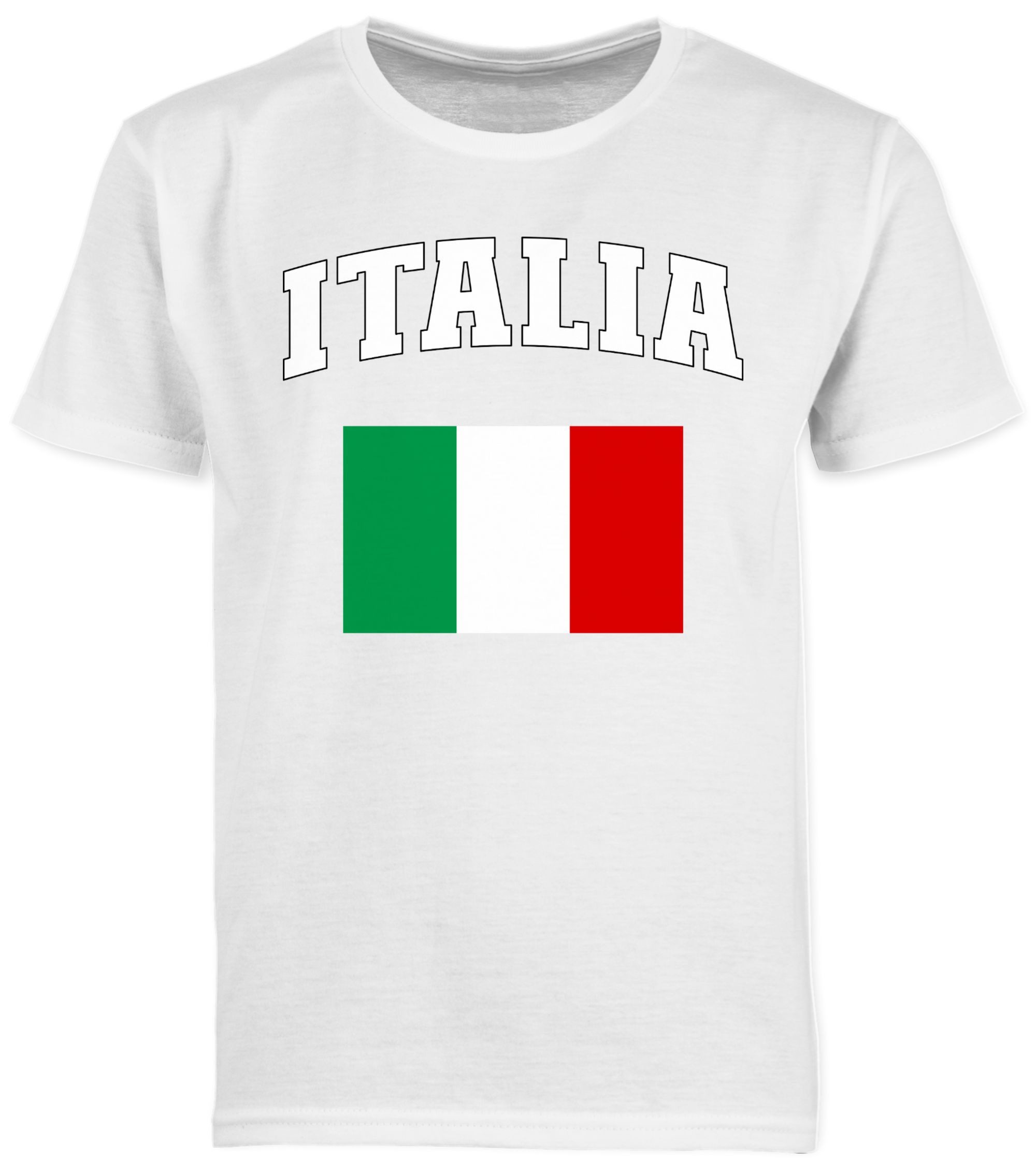 Shirtracer T-Shirt Italia Schriftzug mit Flagge, Italien, Italy (1-tlg) 2026 Fussball WM Fanartikel