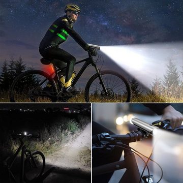 LETGOSPT Fahrradbeleuchtung LED Fahrradlampe Set StVZO zugelassen, Fahrradlicht Vorne 30 Lux, USB Aufladbar mit Batterie Aufforderung schwach,IPX5 Wasserdicht