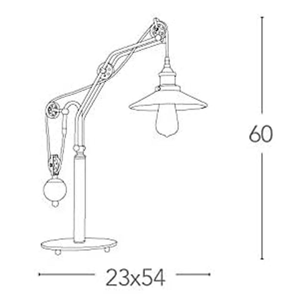 Metall ECO-LIGHT Schreibtischlampe E27 I-ARKITA-L Tischleuchte schwarz