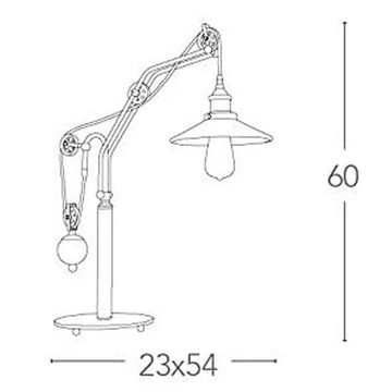ECO-LIGHT Schreibtischlampe Tischleuchte I-ARKITA-L E27 Metall schwarz