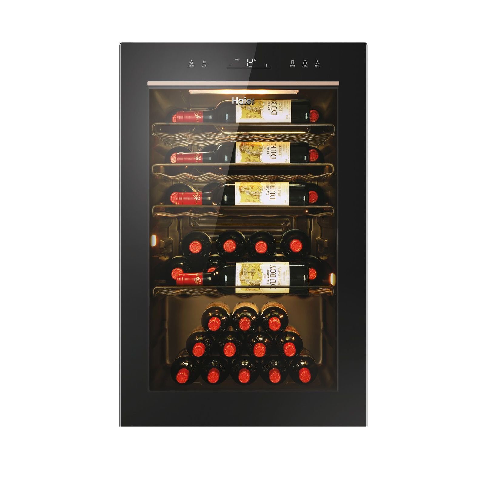 Haier Weinkühlschrank HWS49GAE,für 49 Flaschen LED Display UV-Glastür EEK: F