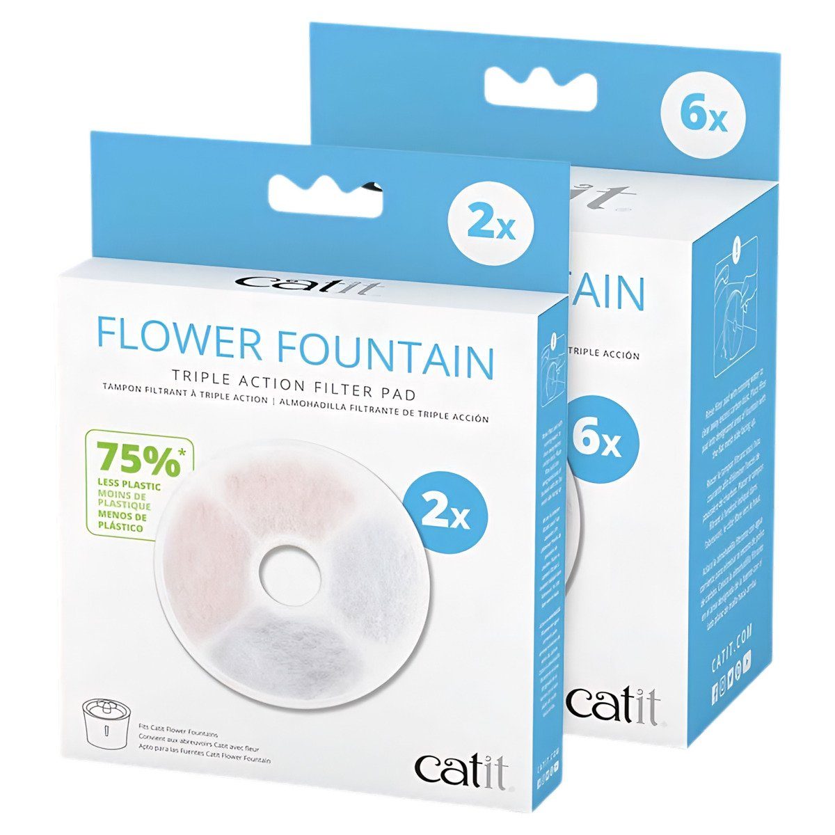 Catit Trinkbrunnen Triple Action Filter rahmenlos, 6er günstig online kaufen