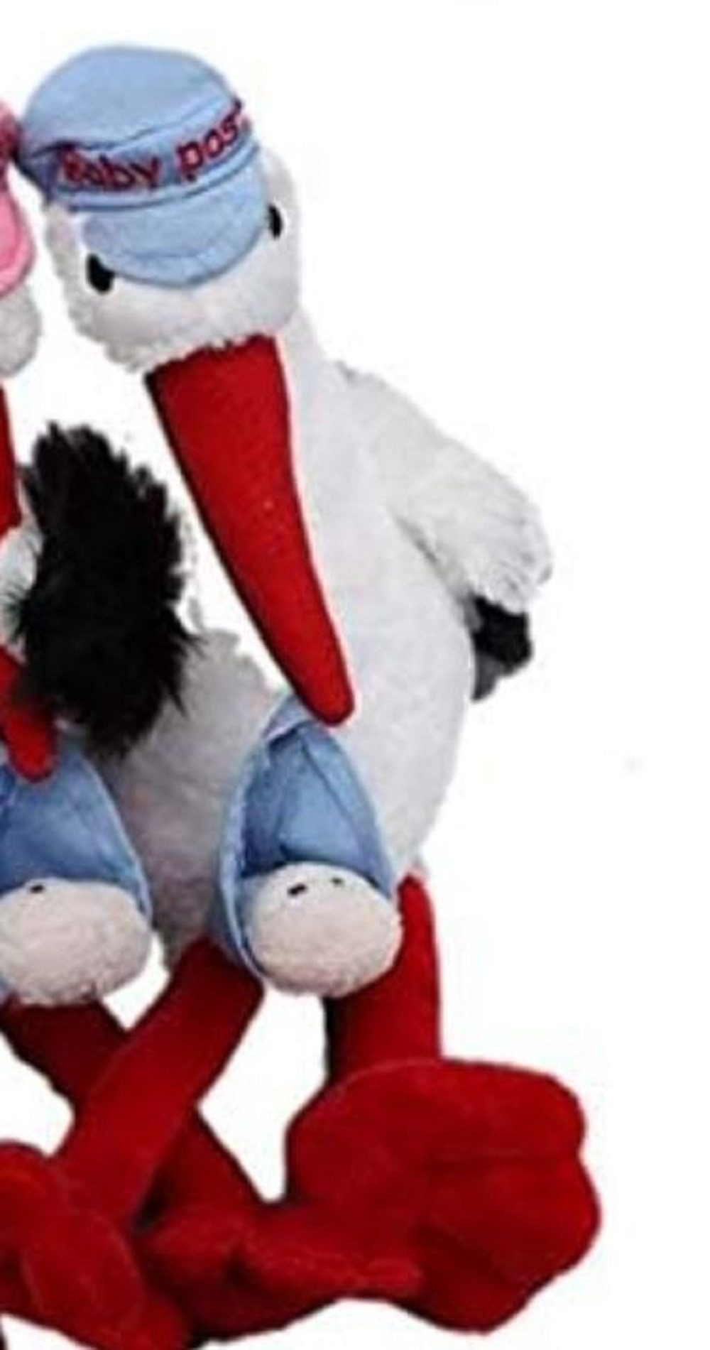 inware Kuscheltier Storch mit Baby, Mütze, Stofftier, Geburt, Baby, Geschenke (1-St), als Dekoration und Geschenk geeignet