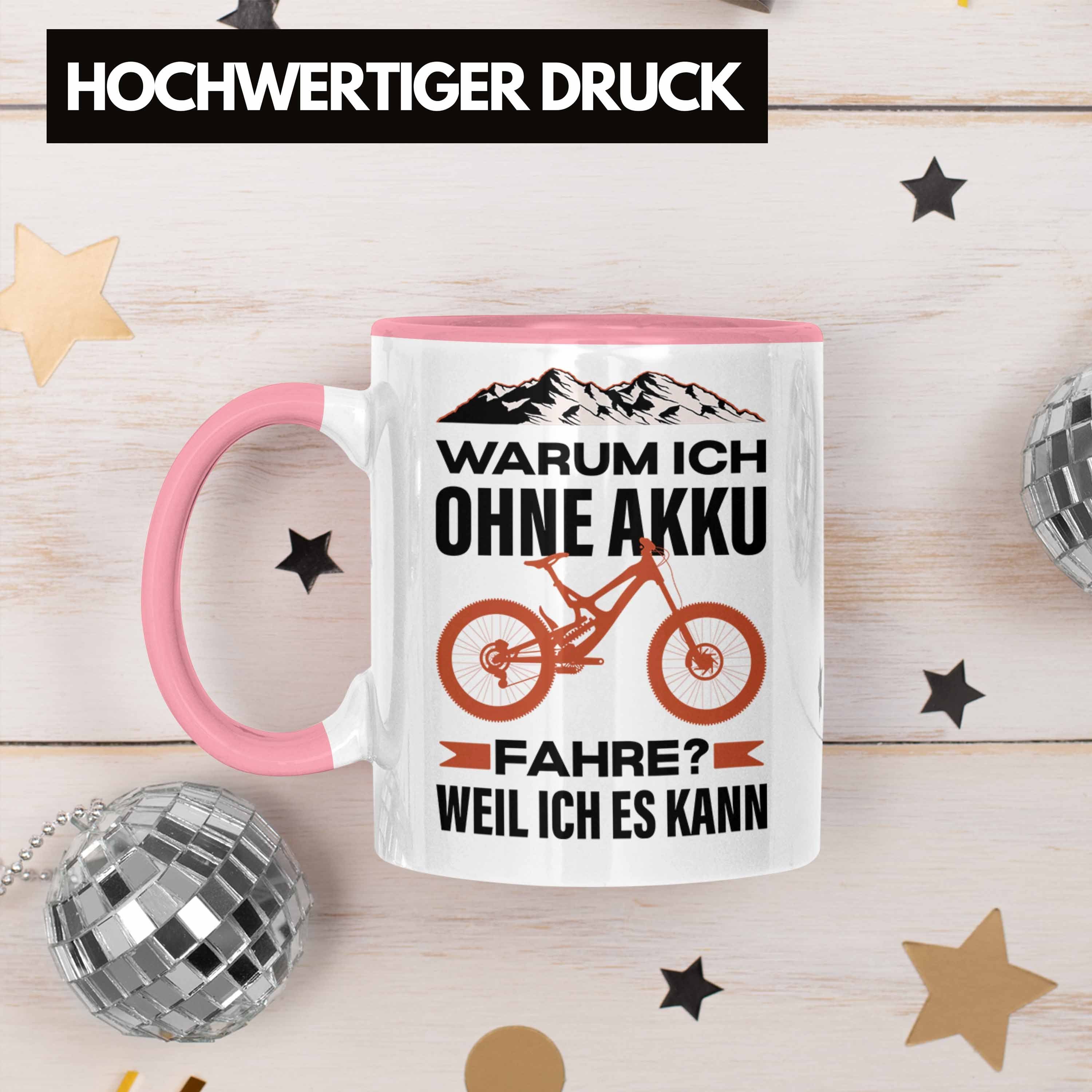 Trendation Radfahrer Tasse Trendation Lustig Rosa Geschenkidee - Mountainbike Geschenk Fahrradfahrer Spruch Tasse Rennrad mit